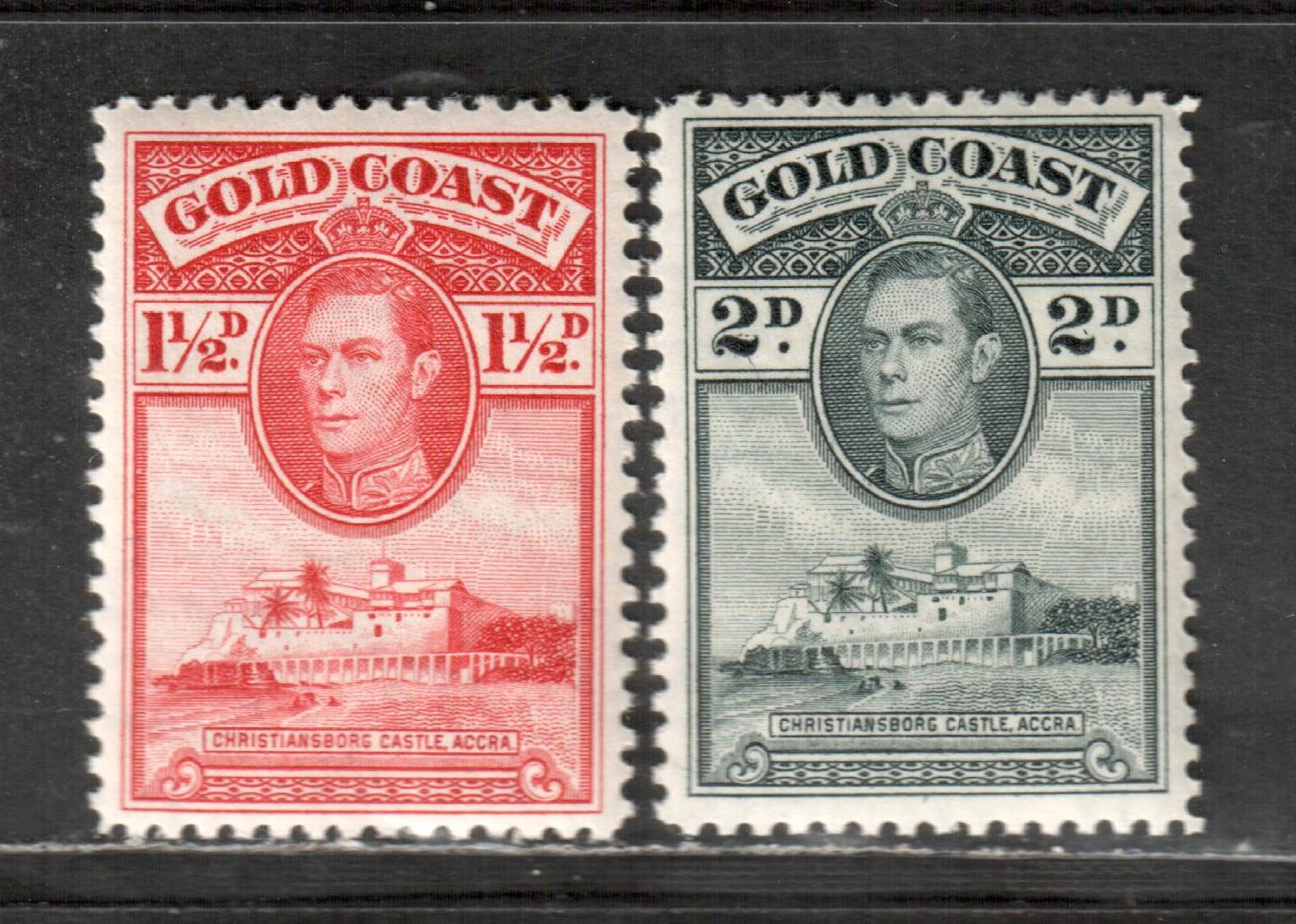 Lot 40 Gold Coast SG#122/123 1938-1941 George VI And Christiansborg Ca ...