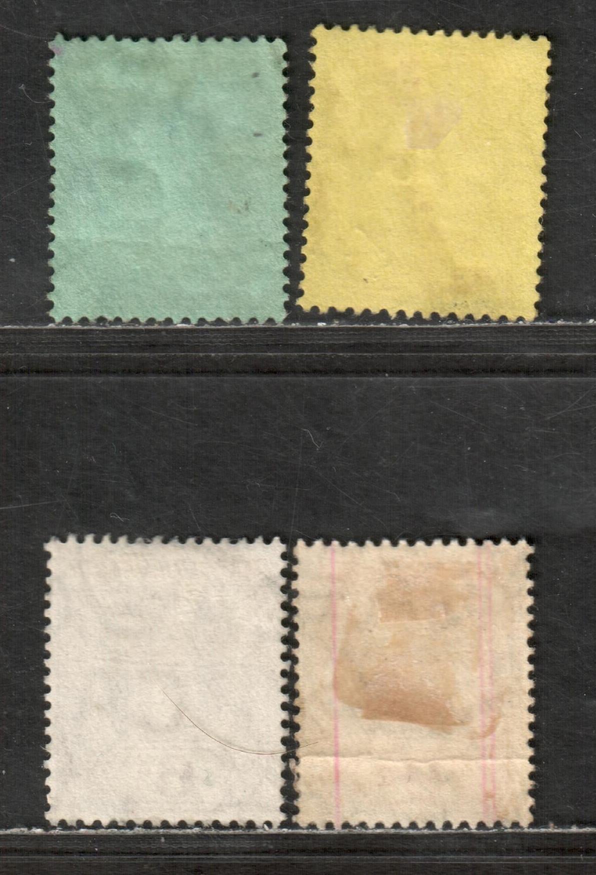 Northern Nigeria SG #44,46-48 King George V, 1912-1913 Imperium Keyplates Issue With Multiple Crown CA Wmk, 4 Very Fine Used Singles 4d Grey & Red On Yellow - 1/- Grey & Black On Blue Green