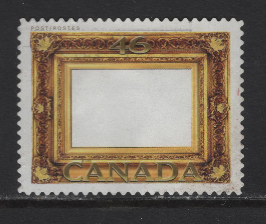 Canada #1853var 46c Multicoloured Gold Leaf Picture Frame, 2000 Picture Postage Issue, A VF Used Single On DF JAC Paper, With Weak Tagging (Normal Shown For Comparison)