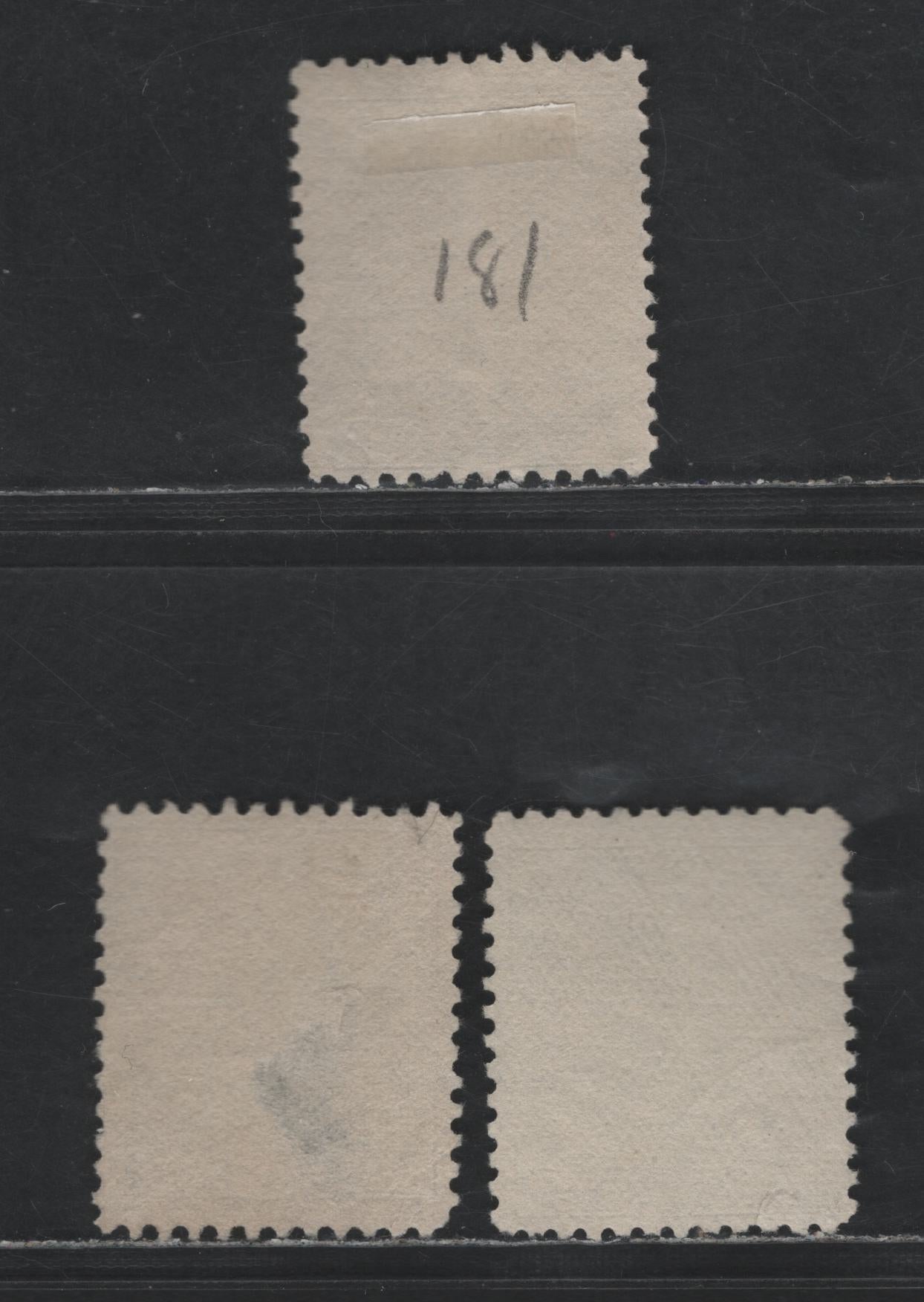 Canada #92-i 7c Olive Bistre, Greenish Bistre & Pale Sage Green King Edward VII, 1903-1911 King Edward VII Issue, 3 Fine Used Singles