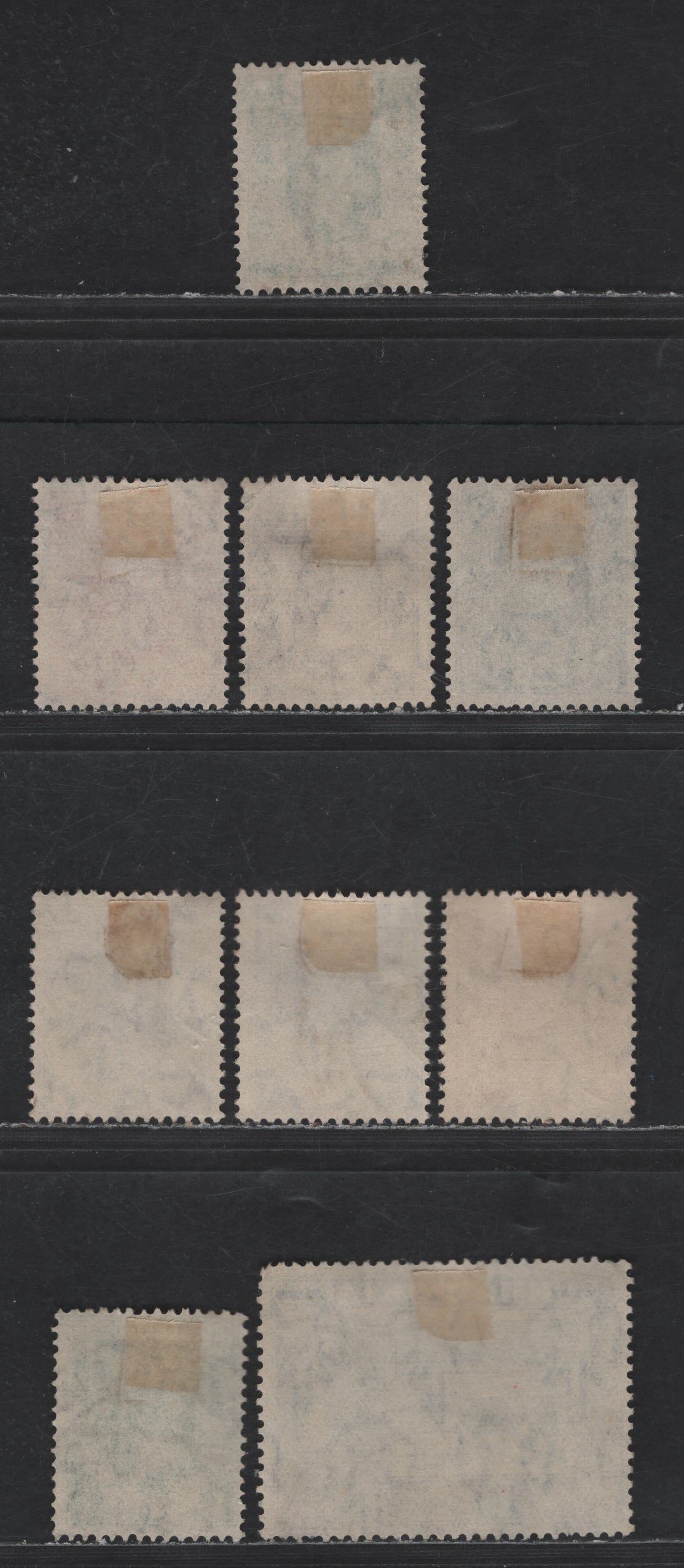 Burma SG#18b-24, 27 1p Red Orange - 3abp Dark Blue & Greenish Blue King George VI - Rice Farming, 1938-1940 King George VI Definitive Issue, 9 Fine & Very Fine Used Singles