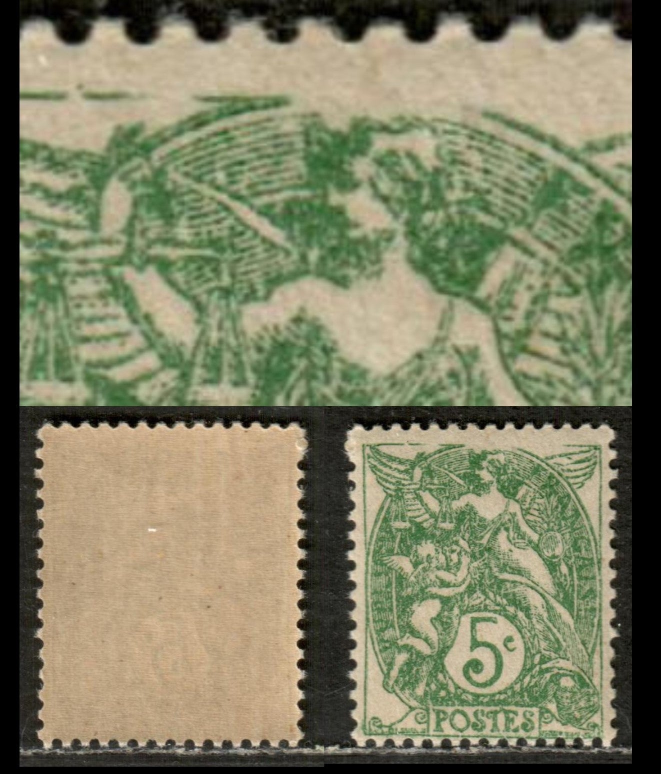 Lot 162 France Maury#111IIAc Liberty, Equality & Fraternity, 1900-1929 Blanc, Mouchon, Merson Issue, A VFNH Single Type IIA, Showing Defective Printing At Top