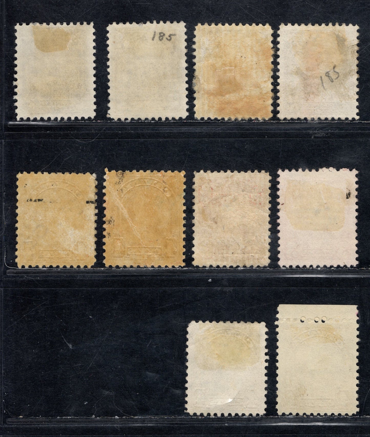 Canada #166-168 2c-4c Deep Yellowish Brown - Dull Bistre yellow King George V, 1930-1931 Arch/Leaf Issue, 10 Very Fine Used Singles Various Shades & Dies