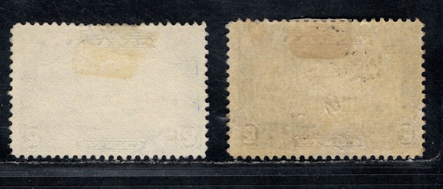 Canada #156 12c Deep Slate Gray & Deep Slate Quebec Bridge, 1928-1929 Scroll Issue, 2 Fine Used Singles