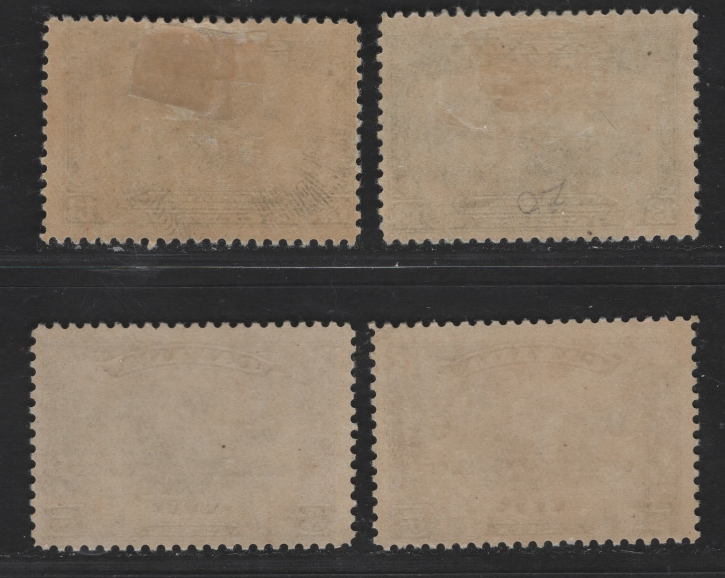 Canada #194, C4 13c, 6c On 5c Olive Brow, Deep Olive Brown, Green & Deep Yellow Green Mercury & Globe & Britannia, 1932 Ottawa Economic Conference Issue, 4 Fine OG Singles Cream & Yellowish Cream Semi-Gloss Gums