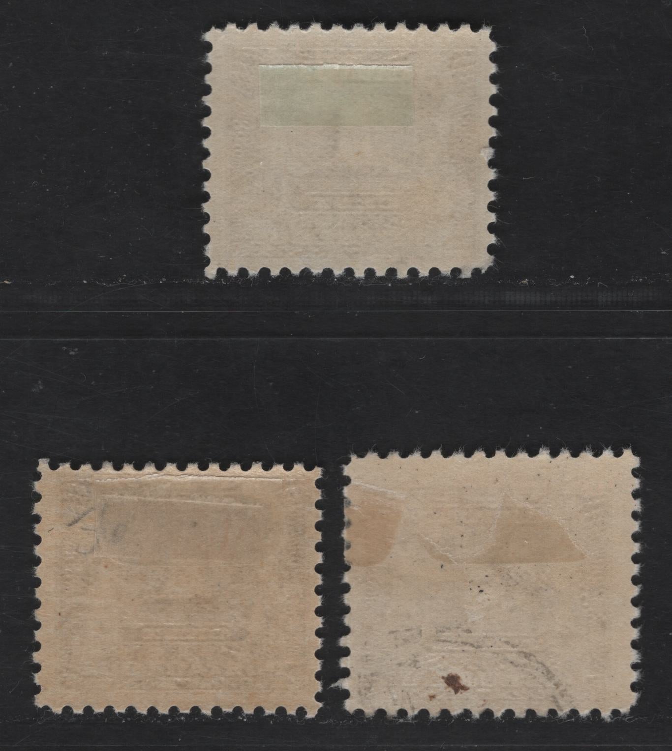 Canada #J6-J7 1c-2c Bluish Violet Numeral On Fancy Background, 1930-1932 Second Postage Due Issue, 3 Fine OG Singles With Yellowish & Cream Semi-Gloss Gum