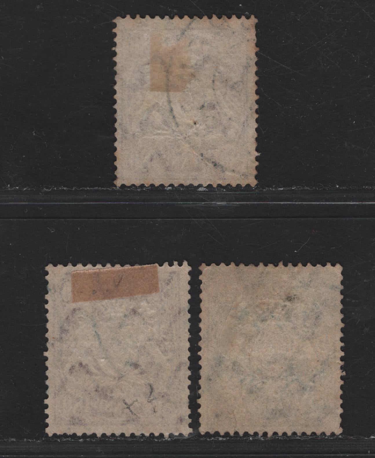 Bavaria #58a, 71a 2pf Grey, 80pf Lilac & Pale Lilac, 1888-1899 Embossed Arms Issue, 3 F & VF Used Singles