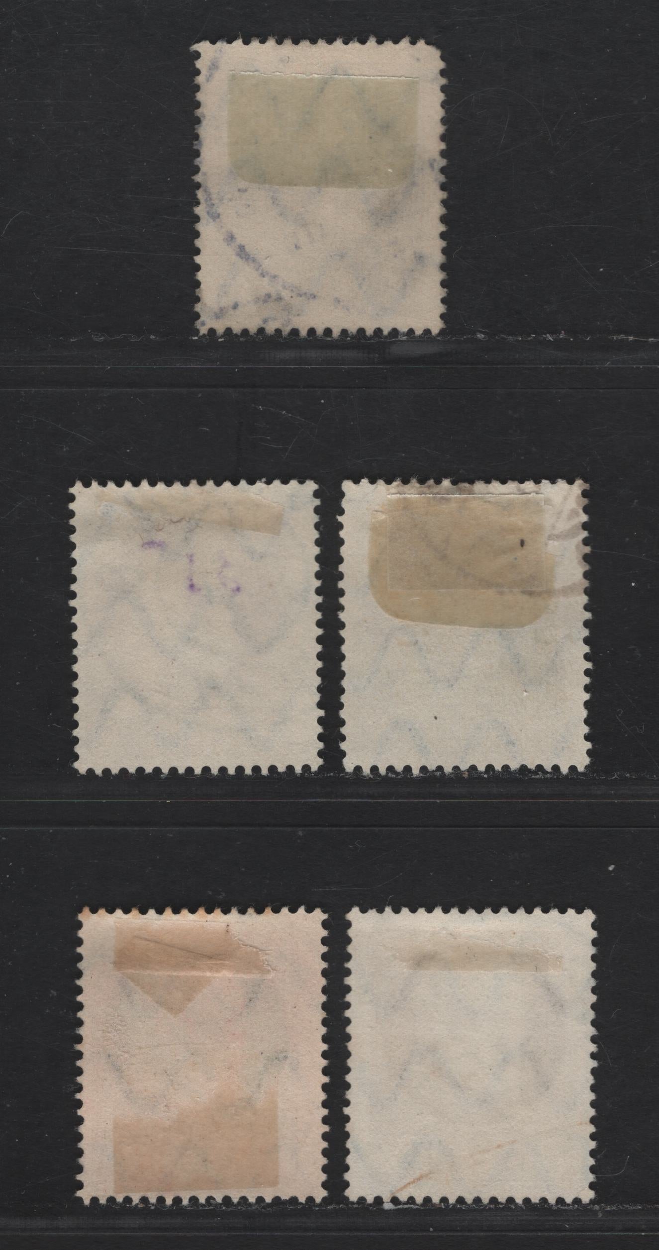 Bavaria #103a, 105a 25pf Grey - 40pf Olive Green, 1914-1920 King Ludwig III Issue, 5 F & VF Used Singles Various Shades Of Pre War Printings, Mostly All With Dated Cancels Pre Dec. 1915