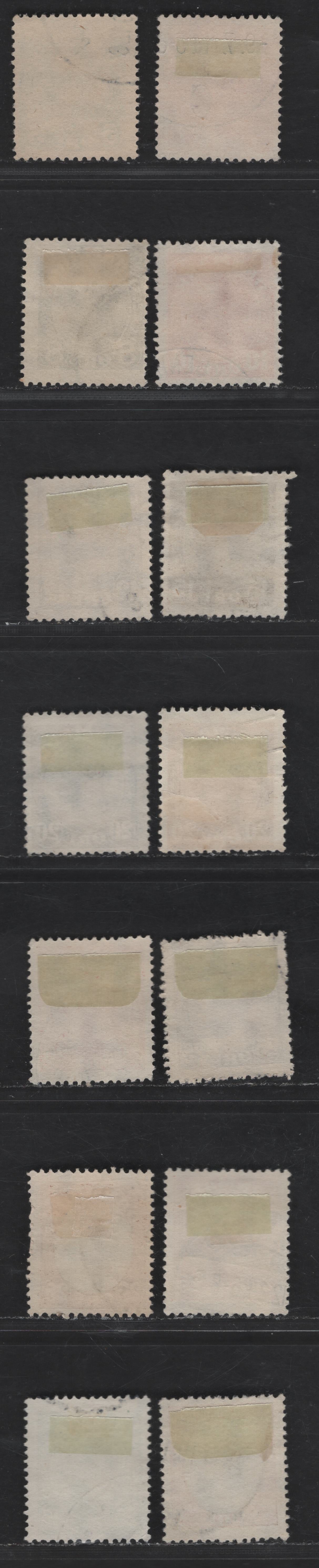 Denmark SC#97-110 5o - 27o Green - Vermillion & Black King Christian X, 1913-1928 King Chrsitian X Issue, 14 Fine Used Singles, Wmk 114, Perf 14x14.5