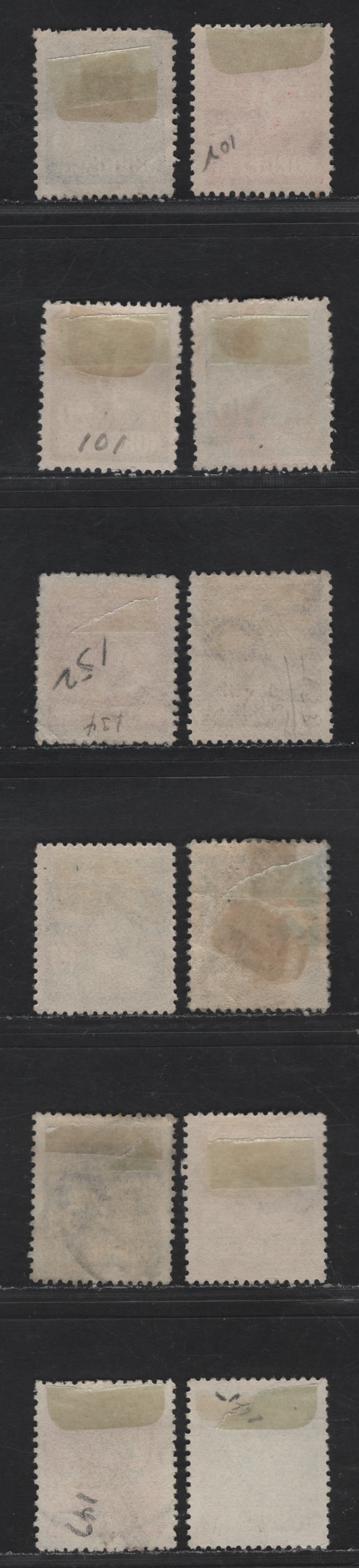 Lot 174 Norway SC#100-103, 132-135, 145-148 10o - 30o Deep Green - Deep Ultramarine Lion Rampart - Niels Henrik Abel, 1922-1929 Lion Ramparts - Niels Henric Abel Issues, 12 Very Fine Used Singles, Perfs 14.5x13.5