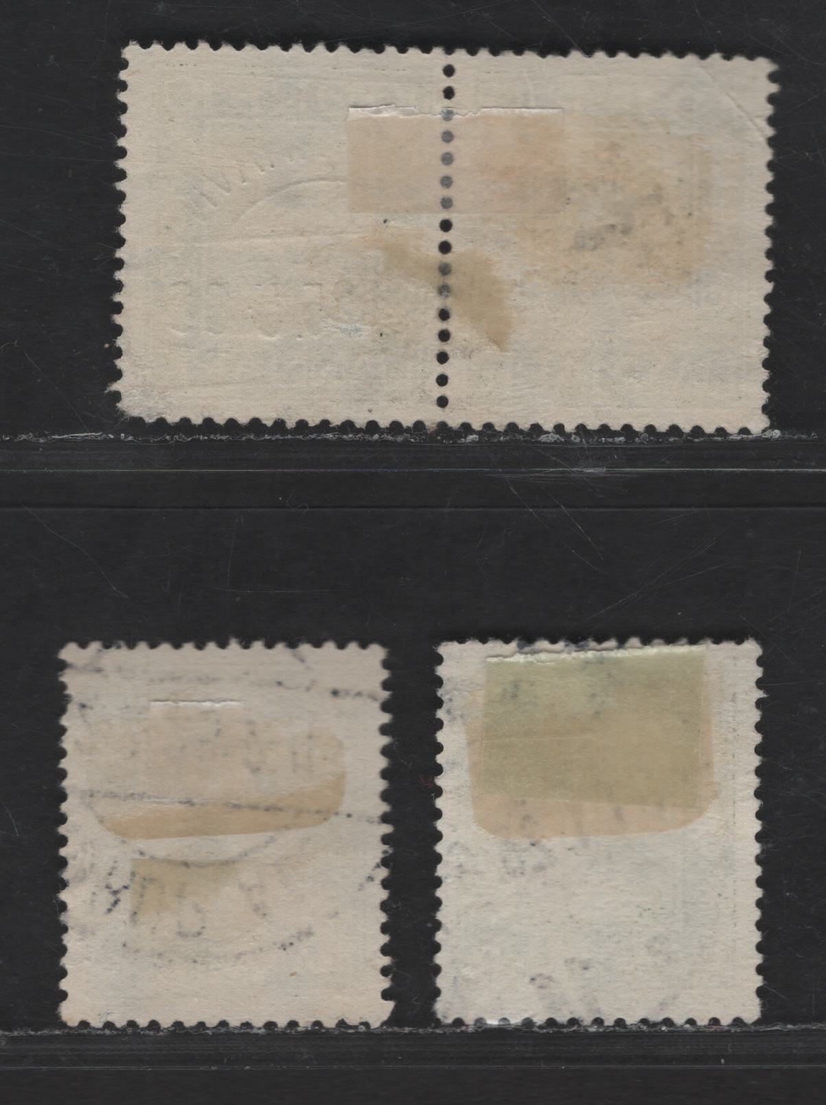 Denmark SC#164-167 10o Green Christian X & Christian IV, 1924 King Christian X & IV Issue, 3 Very Fine Used Singles & Pair, Perf 14x14.5