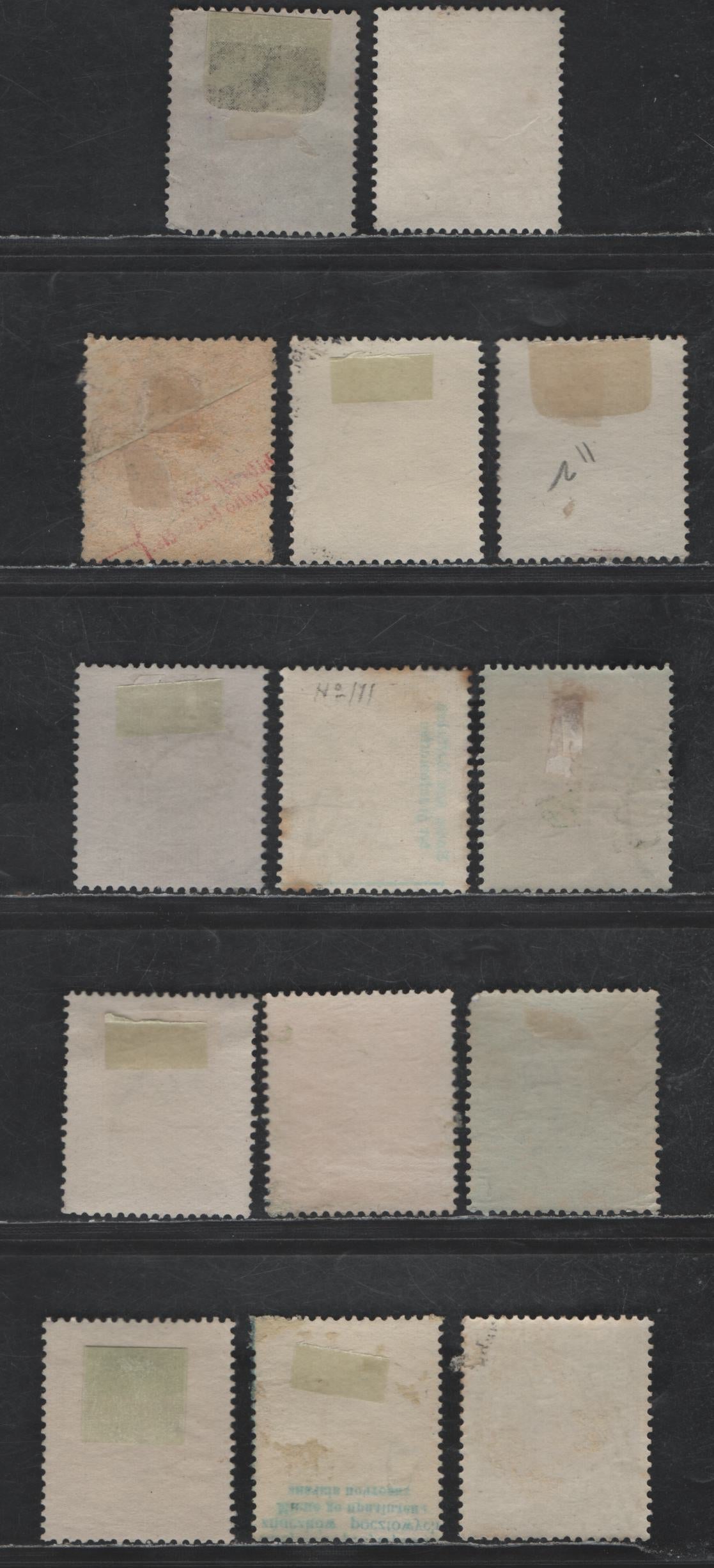 Austria SC#110a-120a 1h - 35h Gray Black - Slate Karl VI, 1908-1916 Portraits Issue, 14 Very Fine Used Singles, Chalky Paper, Additional Shades, Some Toning on 2h