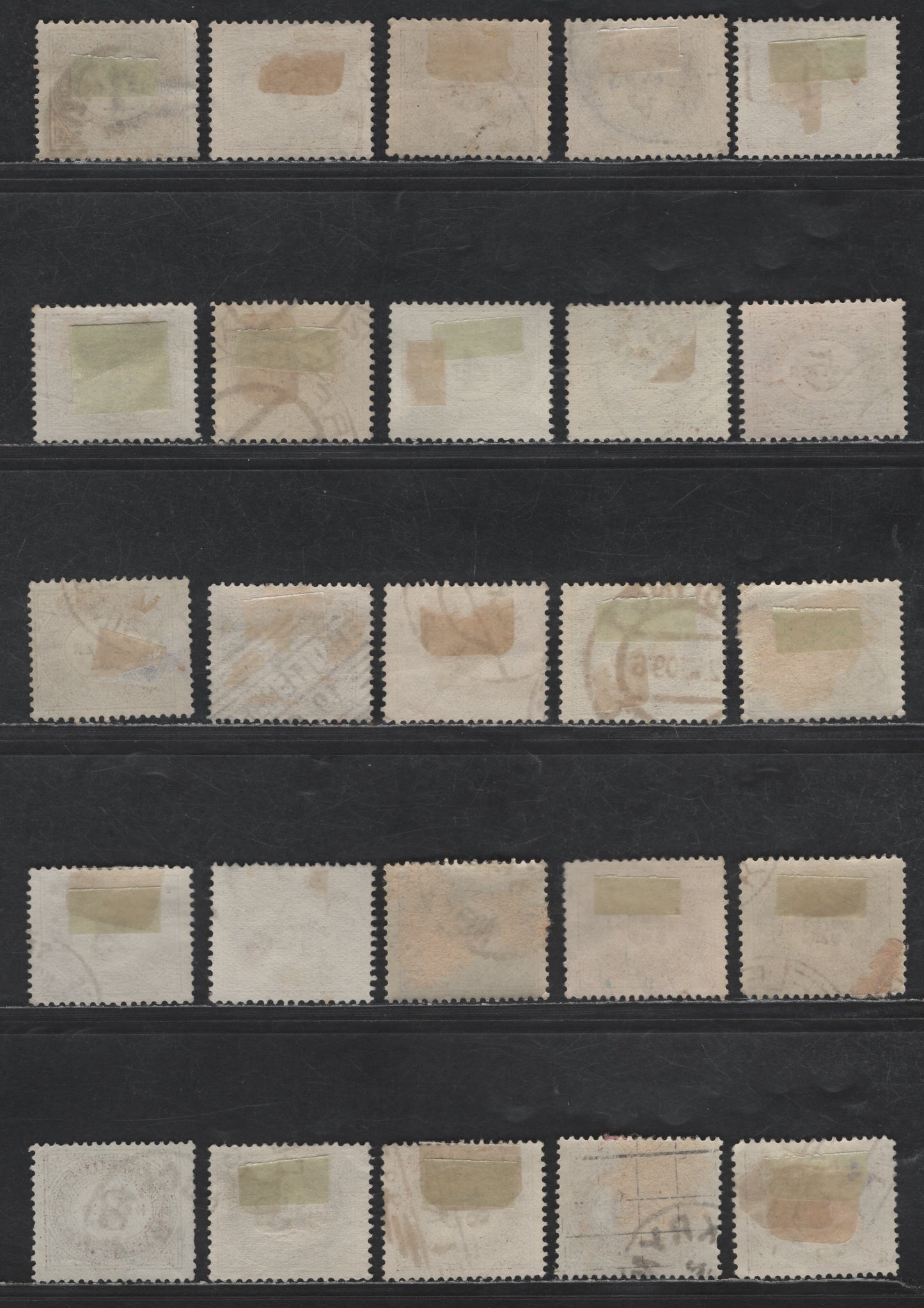 Austria SC#J22-J32 1h - 40h Brown Numeral, 1910-1913 Postage Dues, 25 Fine/Very Fine Used Singles, Various Shades, Perfs 12.5,12.5x13 & 13.5x13