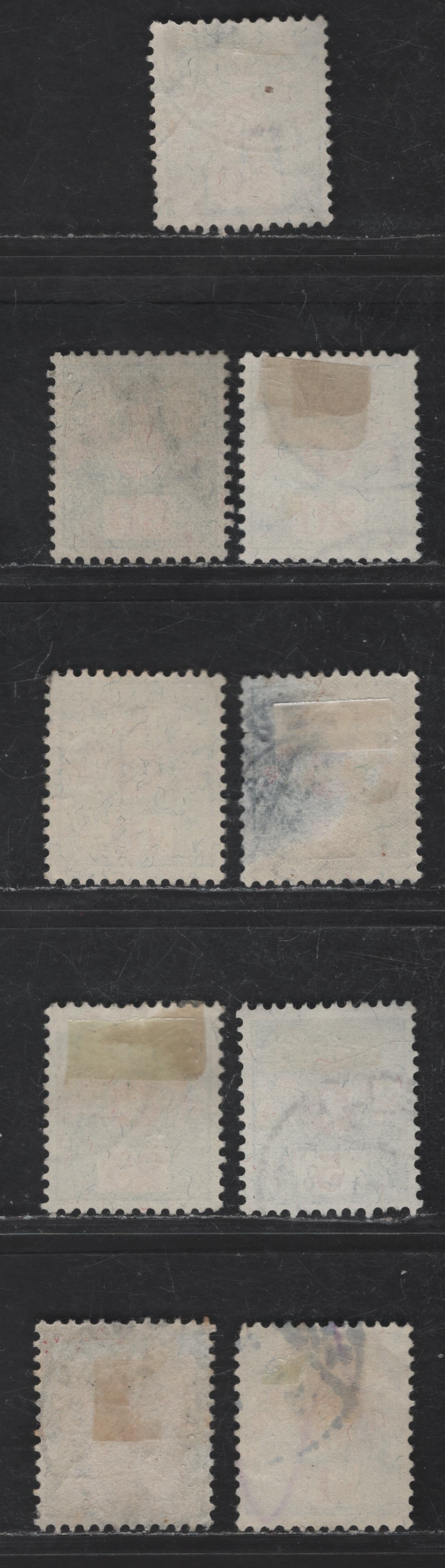 Switzerland SC#J35-J43 1c - 50c Blue Green Numerals, 1910 Postage Dues, 9 Very Fine Used Singles, Perf 11.5