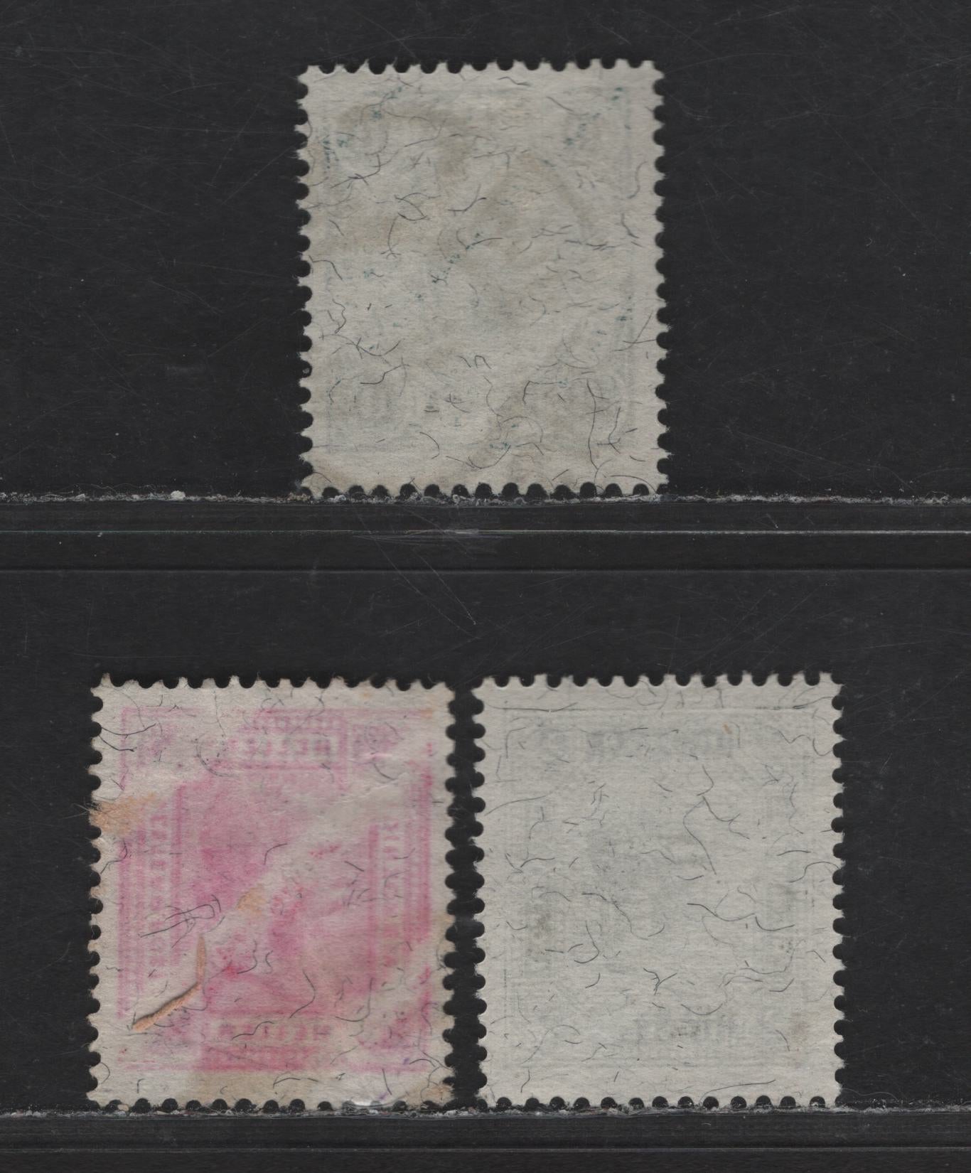 Austria SC#39a, 40a, 42a 10pa - 2pi Dark Green - Gray Blue Franz Joseph II, 1903 Franz Joseph II Issue, 3 Very Fine Used Singles, With Varnish Bars