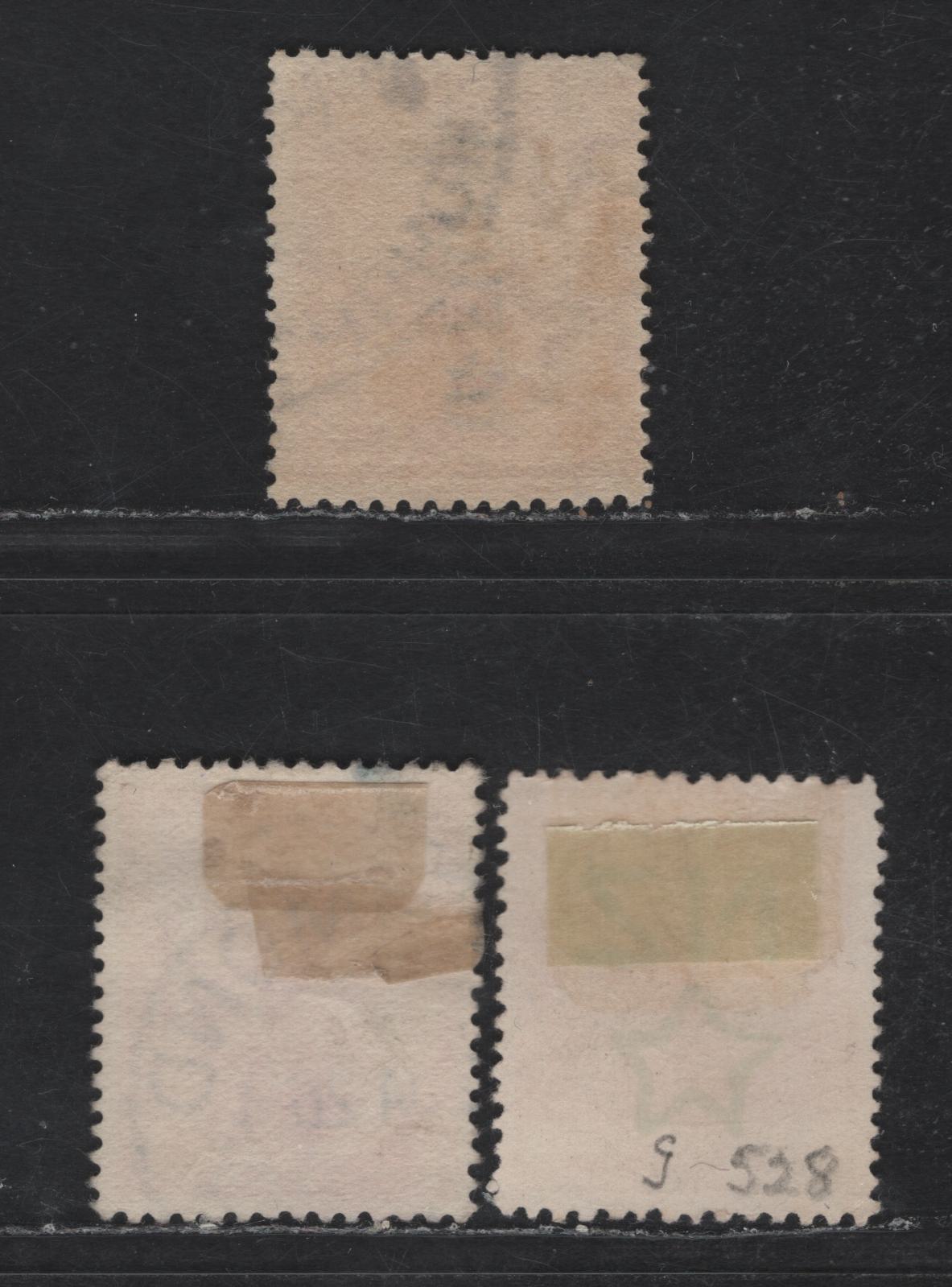 New Zealand SG#409, 406, O79 1d Rose Carmine Dominion, 1908-1927 Universl Penny Postage Issue, 3 Fine/Very Fine Used Singles, Bluish Star & NZ Wmk on Art Paper, Lithographed, Unwatermarked, Jones Paper With/Without Overprint