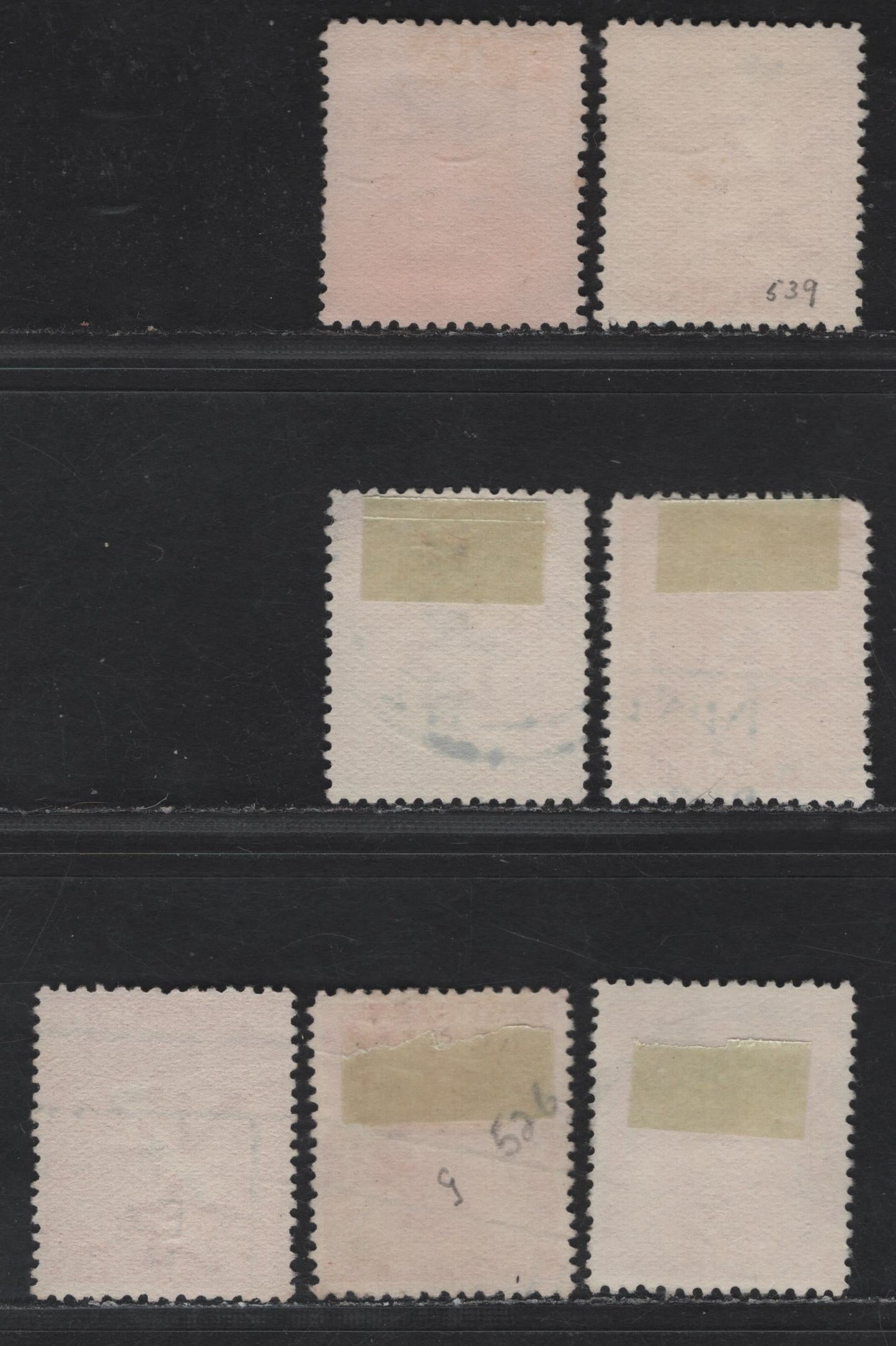 New Zealand SG#410, O81, 462, 468, O111, 468c, O111c 1d Carmine & Rose Carmine Dominion - Field Marshall, 1909-1934 Universl Penny Postage - KGV Field Marshall Issues, 7 Fine/Very Fine Used Singles, Cowan Paper Printings
