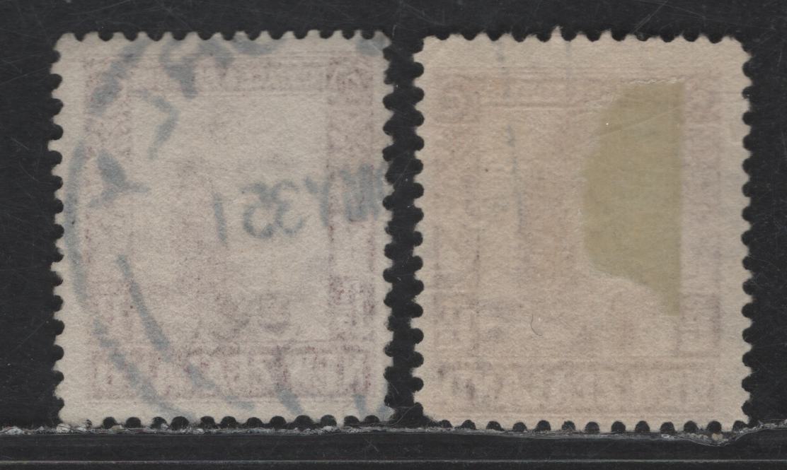 New Zealand SG#558-a 1.5d Red Brown Maori Woman, 1935-1947 Pictorial Issue, 2 Fine Used Singles, Single Star & NZ Wmk, Horizontal Wove Paper, Comb Perf 14x13.5 & Line Perf 14