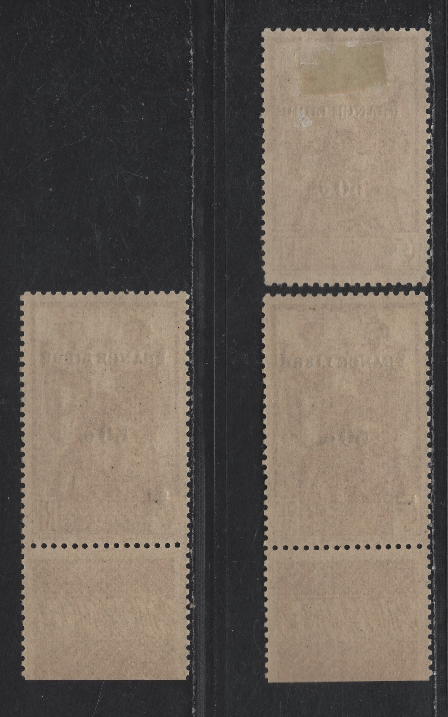 Lot 105 Somali Coast SC#223var 50c on 65c Orange Brown Somali Warriors, 1943 France Libre Overprinted Issue, 3 VFNH/OG Singles, Regular & Shifted Overprints, Some So Significant The Value Tablet Is Nearly Missed By The Bars