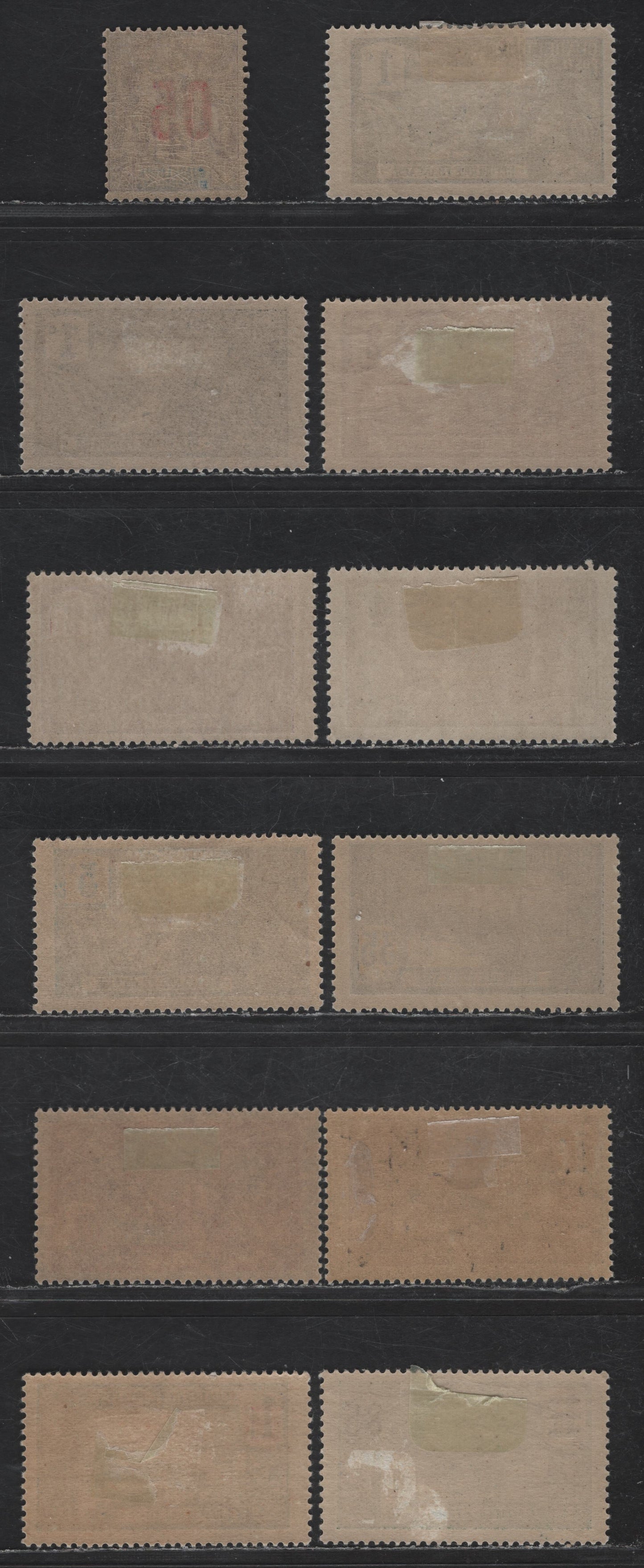 Lot 124 Guadeloupe SC#54-56, 58, 70, 78-79, 83, 88, 91 1c - 1.25fr on 1fr Black on Bluish - Light Blue Harbor at Basse-Terre - Pointe-a-Pitre, 1905-1927 Pictorial Issues, 11 F/VFOG Singles