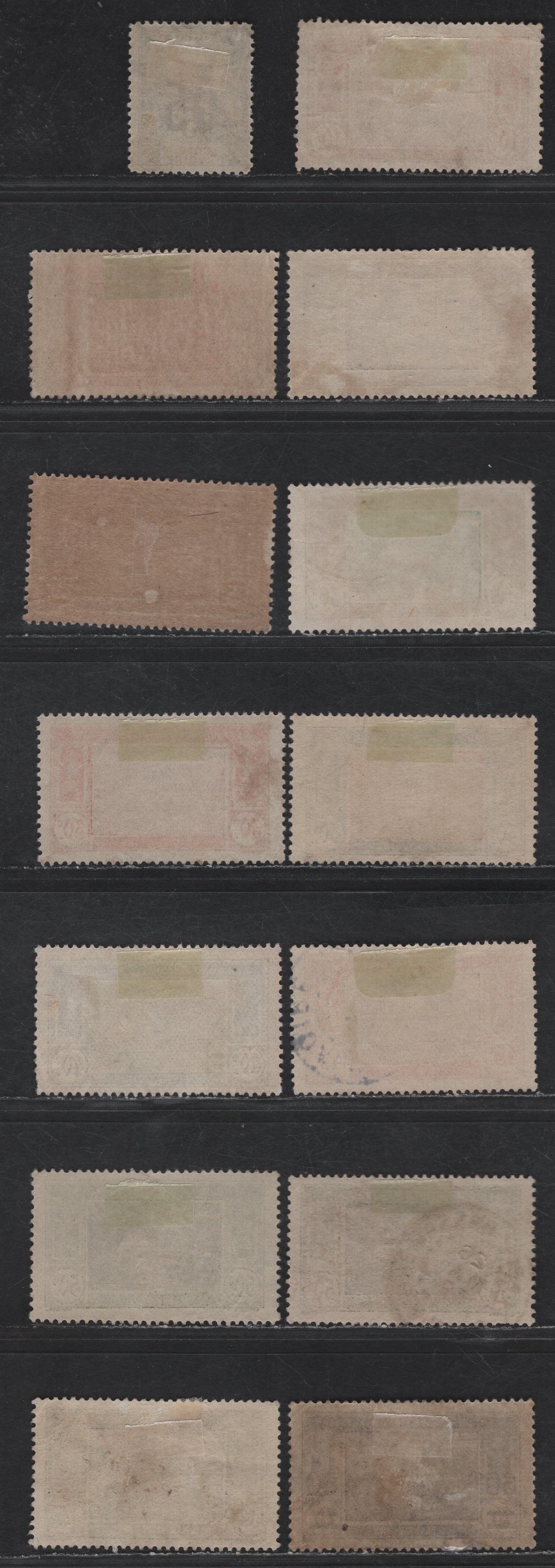 Lot 145 Ivory Coast SC#37, 47a, 49, 51, 53, 55-57, 59-60, 64, 73, 81 5c on 15c - 60c on 75c Gray - Violet on Pinkish Navigation & Commerce - River Scene, 1912-1935 Surcharge & Pictorial Issues, 13 Fine/Very Fine Used Singles