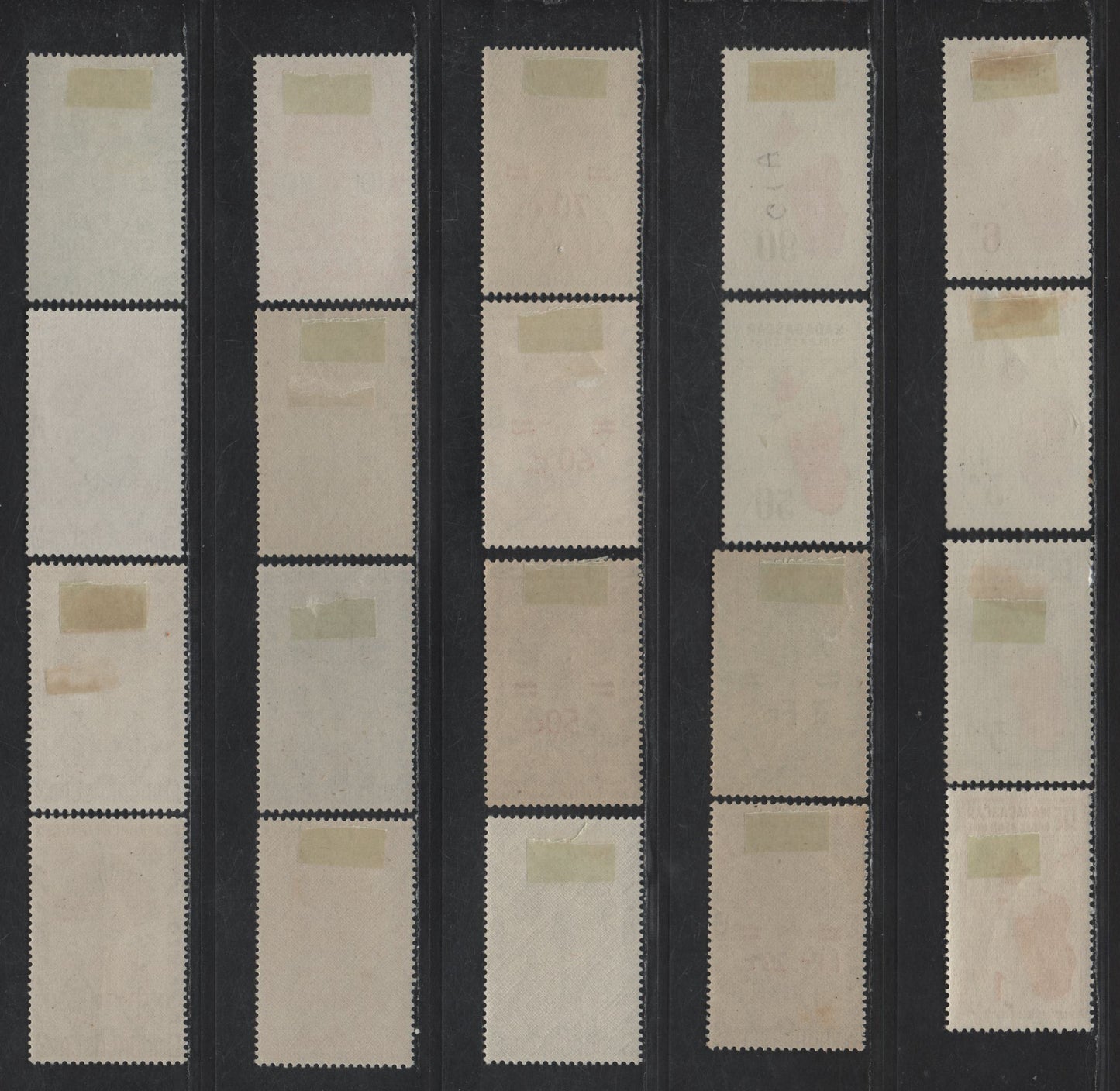 Lot 160 Madagascar SC#241-244, 247, 249, 253-254, 261-264, 266, C2, C6, C9-C10, C14, C25 5c - 6f Olive Gray - Rose Lilac Traveller's Tree - Airplane & Map, 1935-1943 Pictorial Definitive & Airmail Issues, 20 F/VFOG Singles