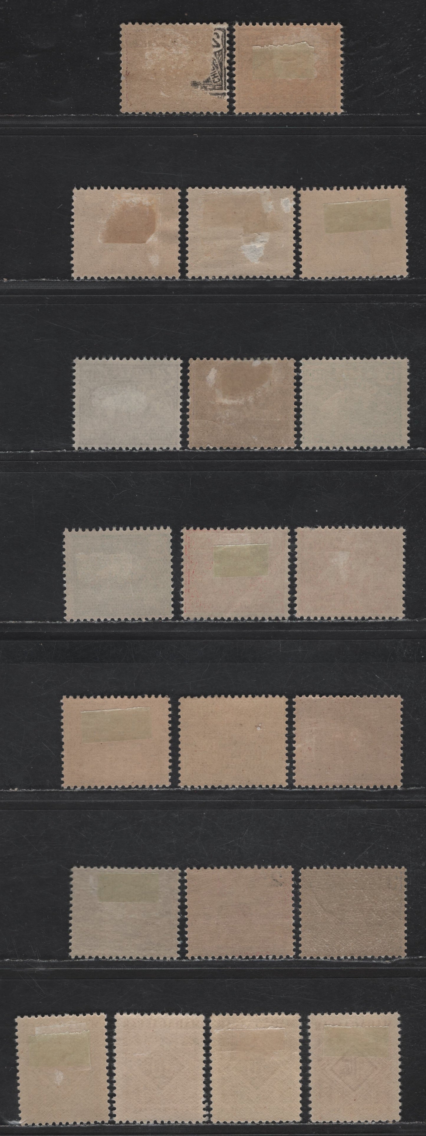Lot 163 Madagascar SC#J8-J14, J18-J19, J21-J34 2c - 1fr Violet Brown - Deep Orange Governor's Palace - Numerals, 1908-1947 Postage Dues, 21 F/VFOG Singles