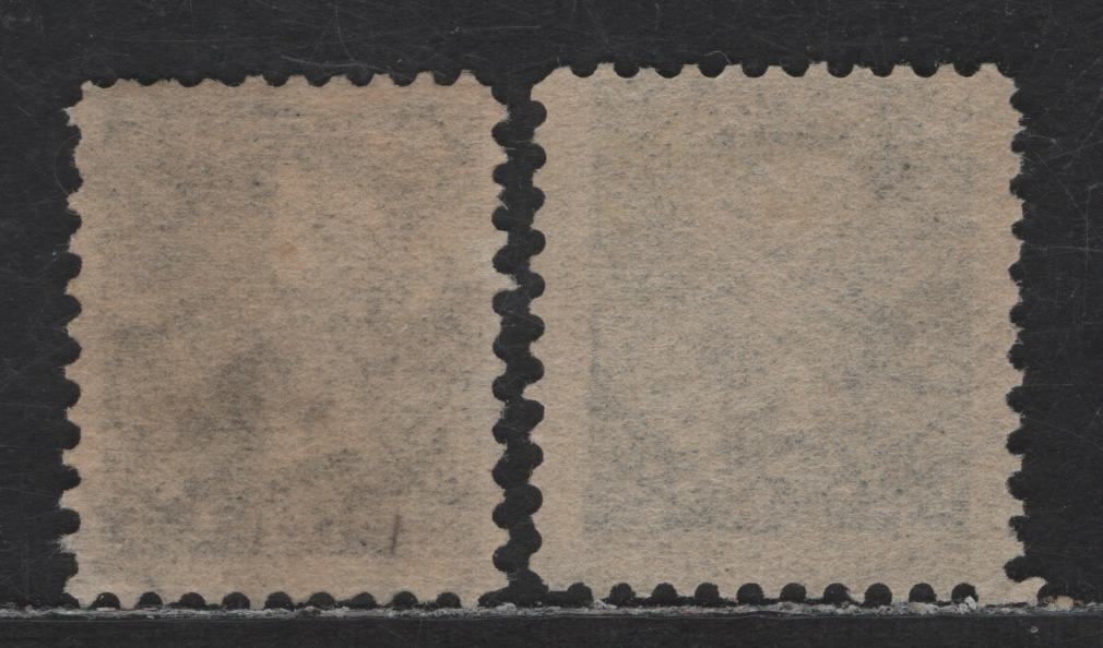 Lot 207 Canada #34, 34i 1/2c Gray Black & Black Queen Victoria, 1870-1893 Small Queen Issue, 2 Fine Used Singles, Mid Second Ottawa Printing, Paper Type 2O-B (See Body), Perf 12