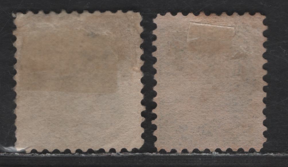 Lot 208 Canada #34i 1/2c Gray Black & Black Queen Victoria, 1870-1893 Small Queen Issue, 2 Fine Used Singles, Mid Second Ottawa Printing, Paper Type 2O-B (See Body), Perfs 12 & 12.1x11.9