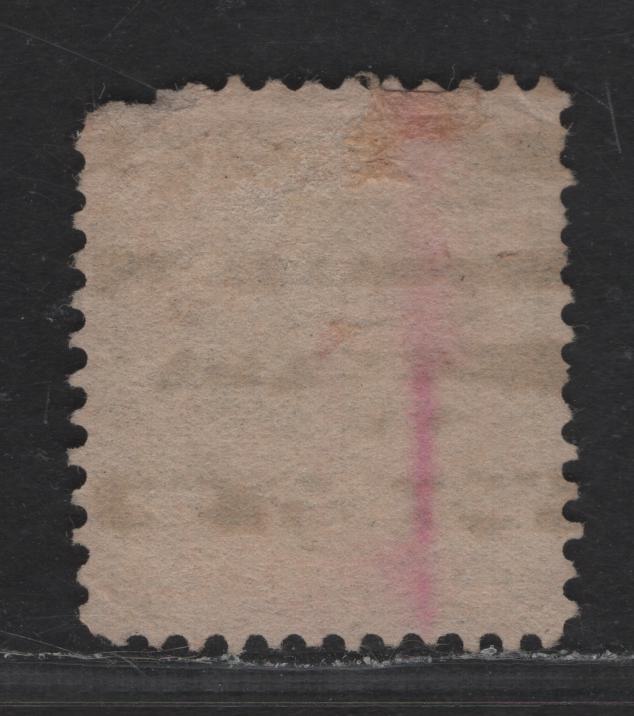 Lot 220 Canada Walburn#C35-D (Unitrade #35xx) 1c Yellow Queen Victoria, 1870-1893 Small Queen Issue, A Good Used Single, Mid Second Ottawa Printing, Double Style D Precancel, Perf 12, Faulty Upper Right Corner & Crease