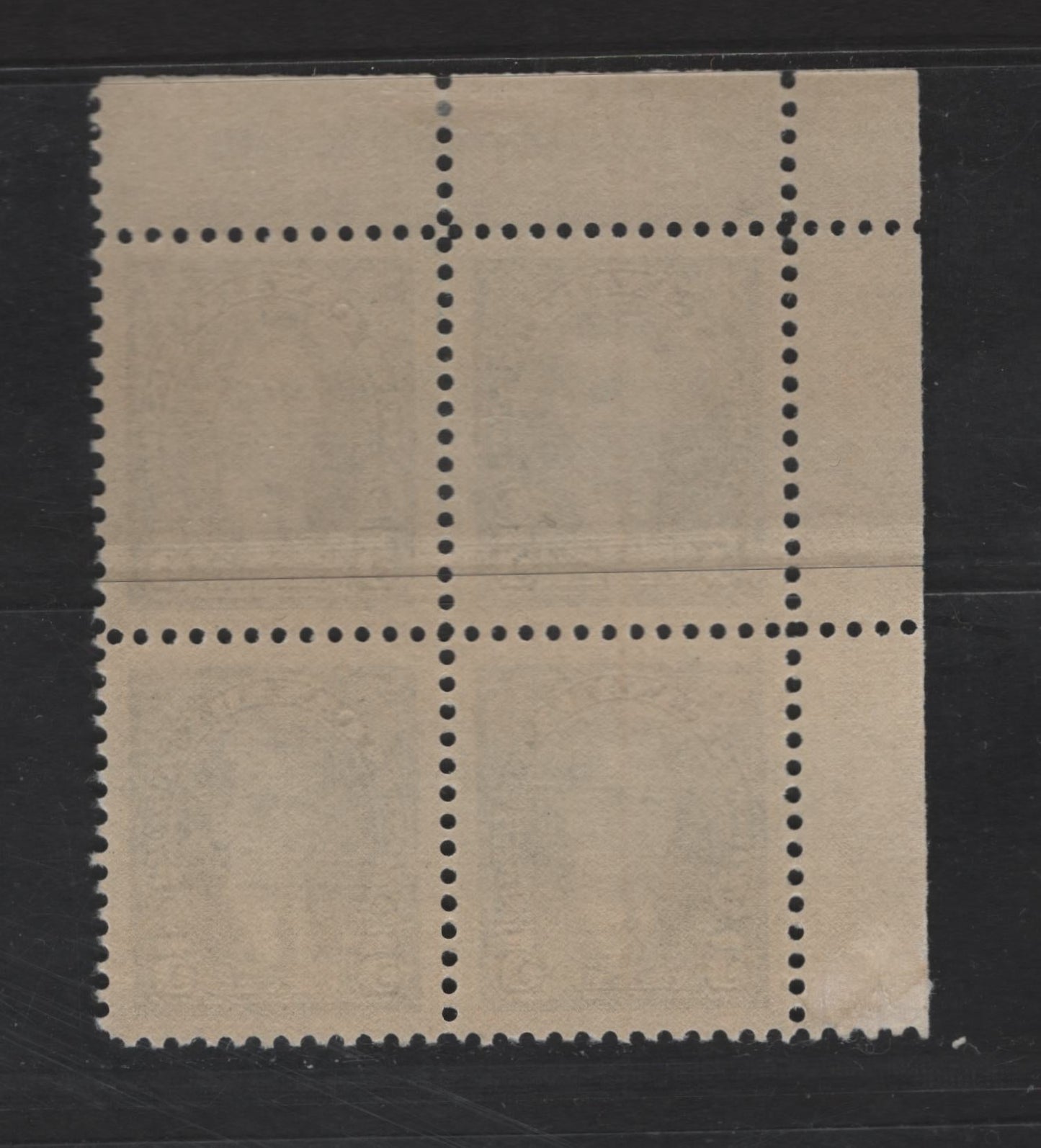 Lot 255 Canada #235 5c Blue King George VI, 1937 Mufti Issue, A VFNH UL Plate 2 Block Of 4, Perf 12, Hinge in Selvedge