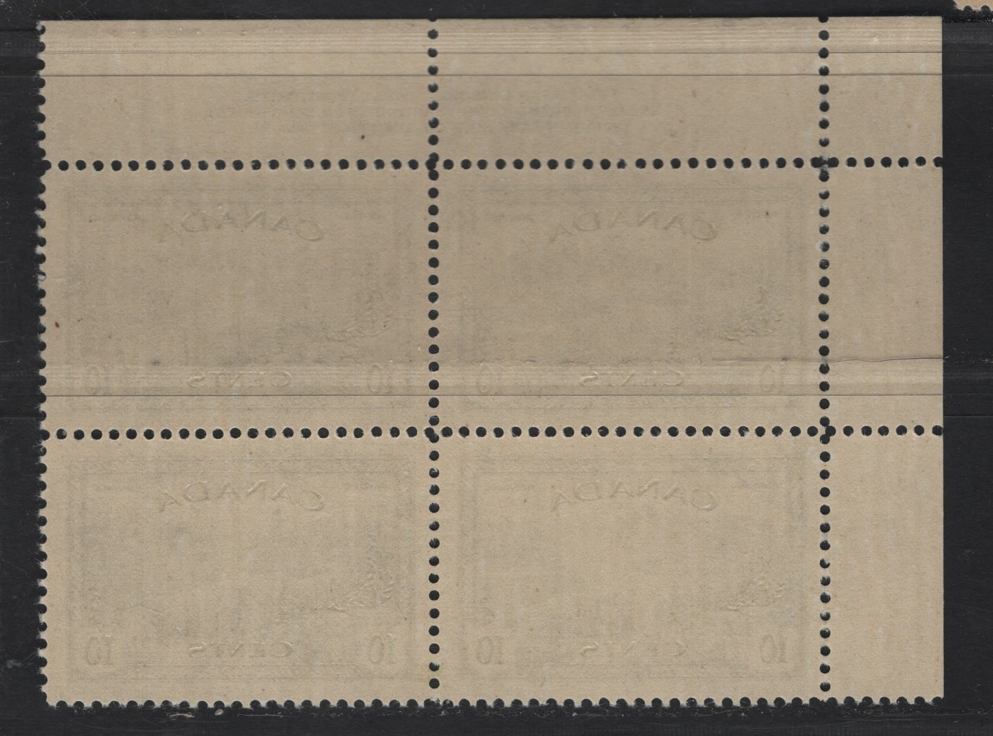 Lot 278 Canada #269 10c Olive Great Bear Lake, 1946 Peace Issue, A VFNH UL Plate 2 Block Of 4, Perf 12