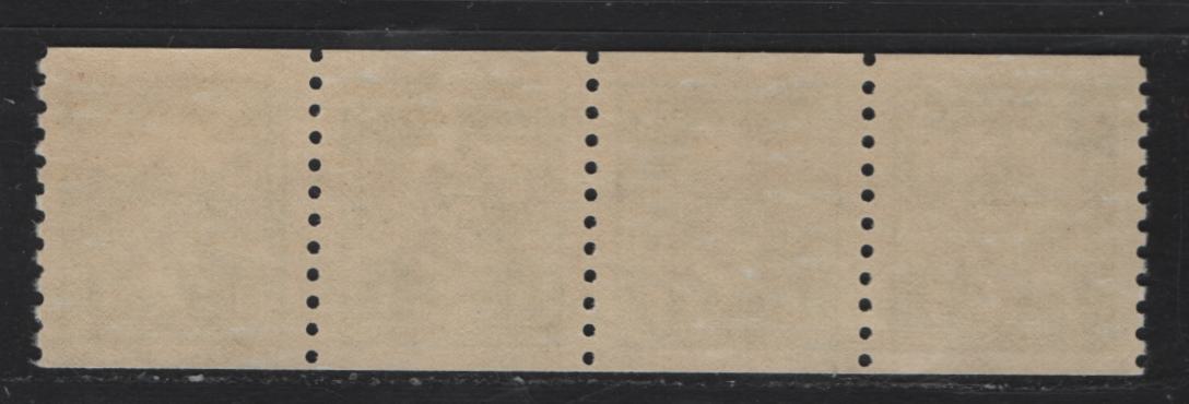 Lot 284 Canada #278 1c Green King George VI, 1948 War Issue Coils, A VFNH Coil Strip Of 4, Perf 9.5 Vertical