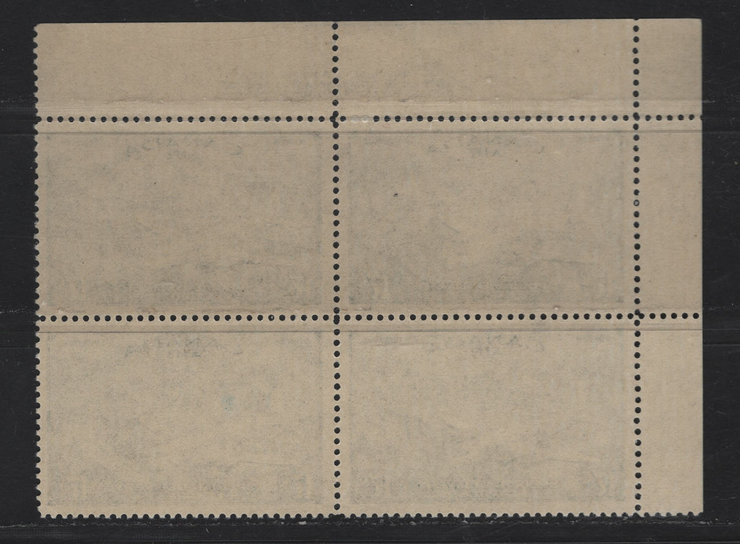 Lot 304 Canada #CE3 17c Bright Ultramarine D.C. 4-M Airplane, 1946 Airmail Special Delivery Issue, A VFNH UL Plate 1 Block Of 4, Perf 12