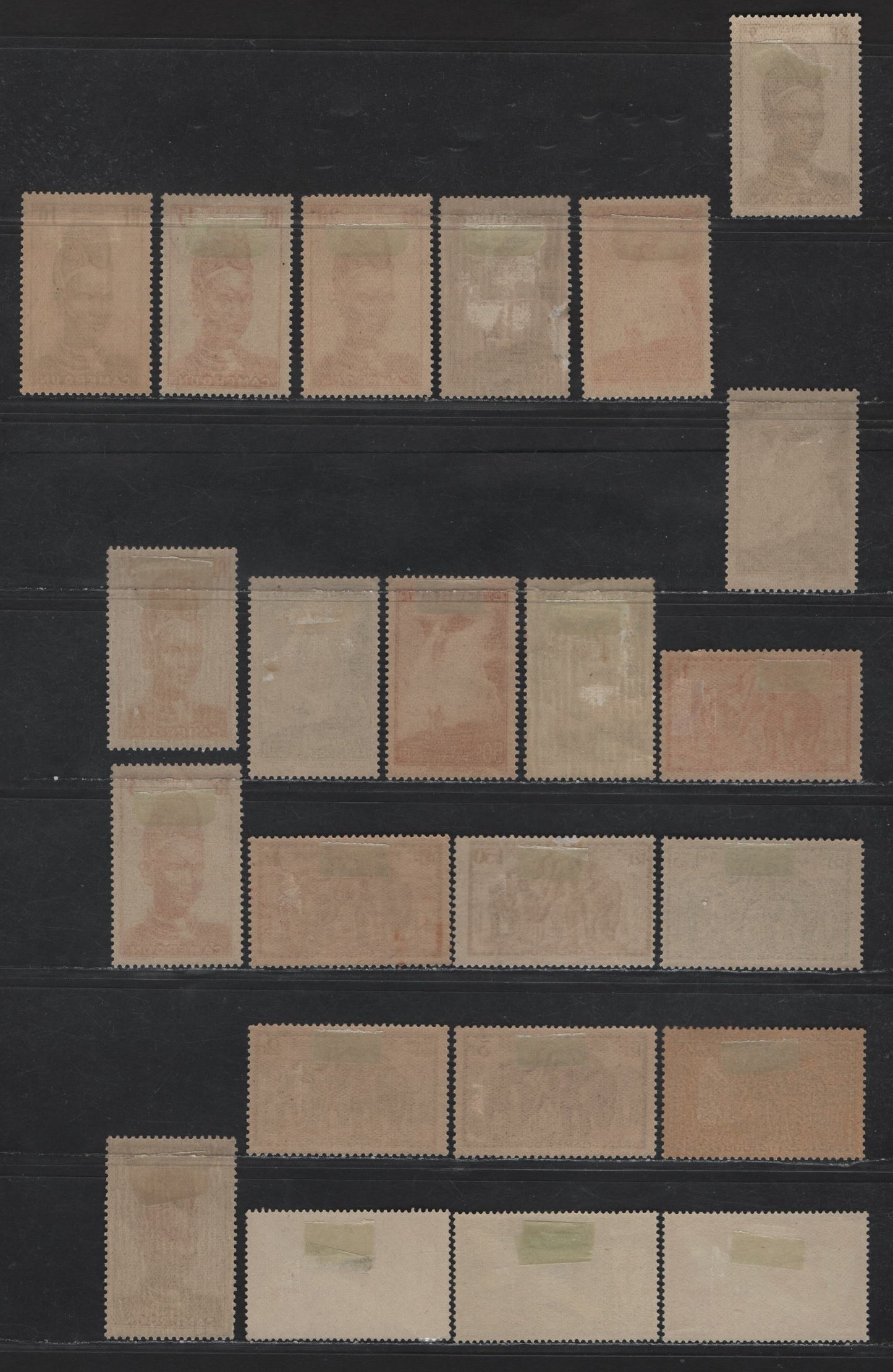 Lot 32 Cameroun SC#225-234, 236-237, 241-242, 245, 247-249, 251, C1-C3 2c - 5fr Black Brown - Red Brown Mandara Woman - Airplane & Crest, 1939-1942 Pictorial Definitives & Airmail Issues, 22 F/VFOG Singles