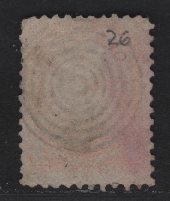 Lot 332 Canada #35iv 1c Red Orange Queen Victoria, 1870-1897 Small Queen Issue, A Fine Used Single First Ottawa Printing, Thin Vertical Wove With Fine Mesh (FO-H), Perf. 12 x 11.9, Centrally Stuck 7-Ring Target Cancel