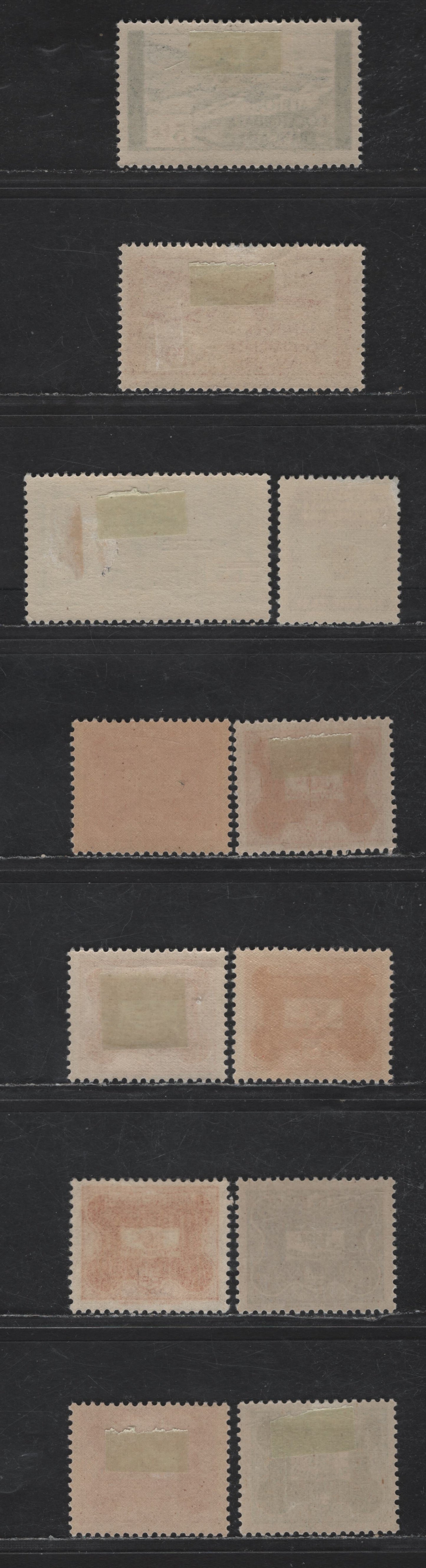 Lot 67 French Equatorial Africa SC#127, C23F, C23K, J1, J12-J16 1fr on 65c - 2fr Dark Blue & Light Green - Emerald Navigation & Commerce - Numeral, 1940-1947 Quebec Libre Overprint - Postage Due Issues, 12 VFOG/NH Singles