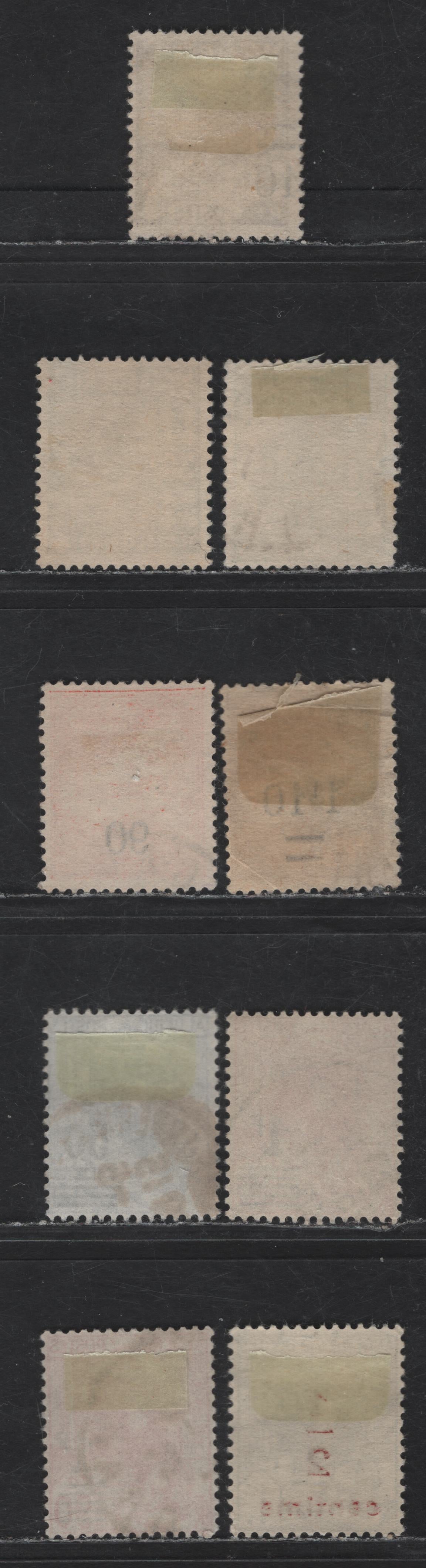 Lot 7 Algeria SC#68-70, 72, 131, 131c, 136, P2 10c on 35c - 1fr on 90c Violet - Red Mosque of Sidi Abd-er-Rahman - Liberty & Scales, 1927-1941 Surcharged Issues, 9 Fine/Very Fine Used Singles, Includes Both Types 1 & 2 of the 1fr