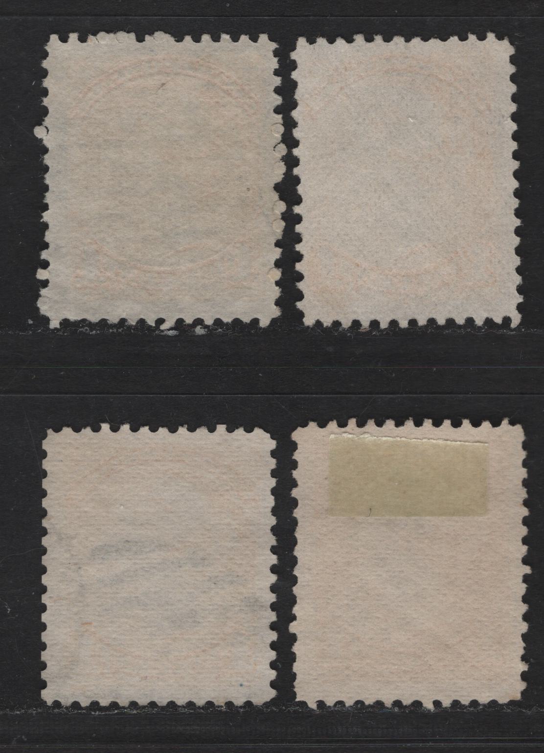 Lot 16 Canada #35i 1c Pale Yellow & Lemon Yellow Queen Victoria, 1870-1893 Small Queen Issue, 4 Fine Used Singles, Mid Montreal Printings, Paper Types MM-B, LM-A, MM-F & MM-E, Plate Dots At Lower Left