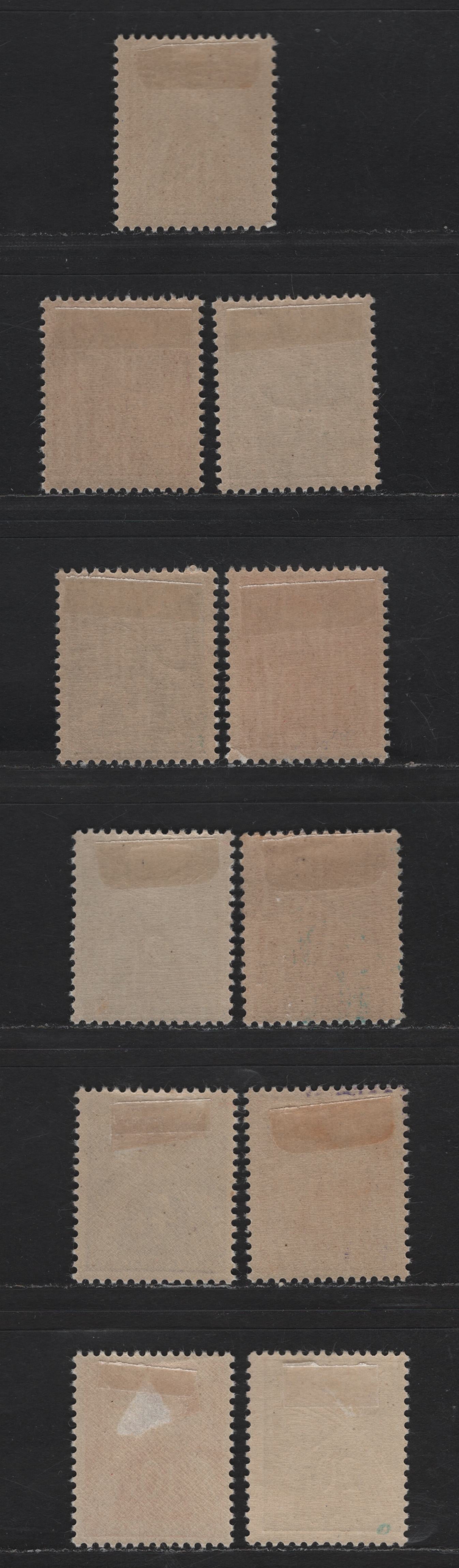 Lot 186 France SC#J69-J79 10c - 20fr Sepia - Olive Bistre Sheaf of Wheat, 1943-1946 Postage Dues, 11 F/VFOG Singles, Inscribed Chiffre -Taxe