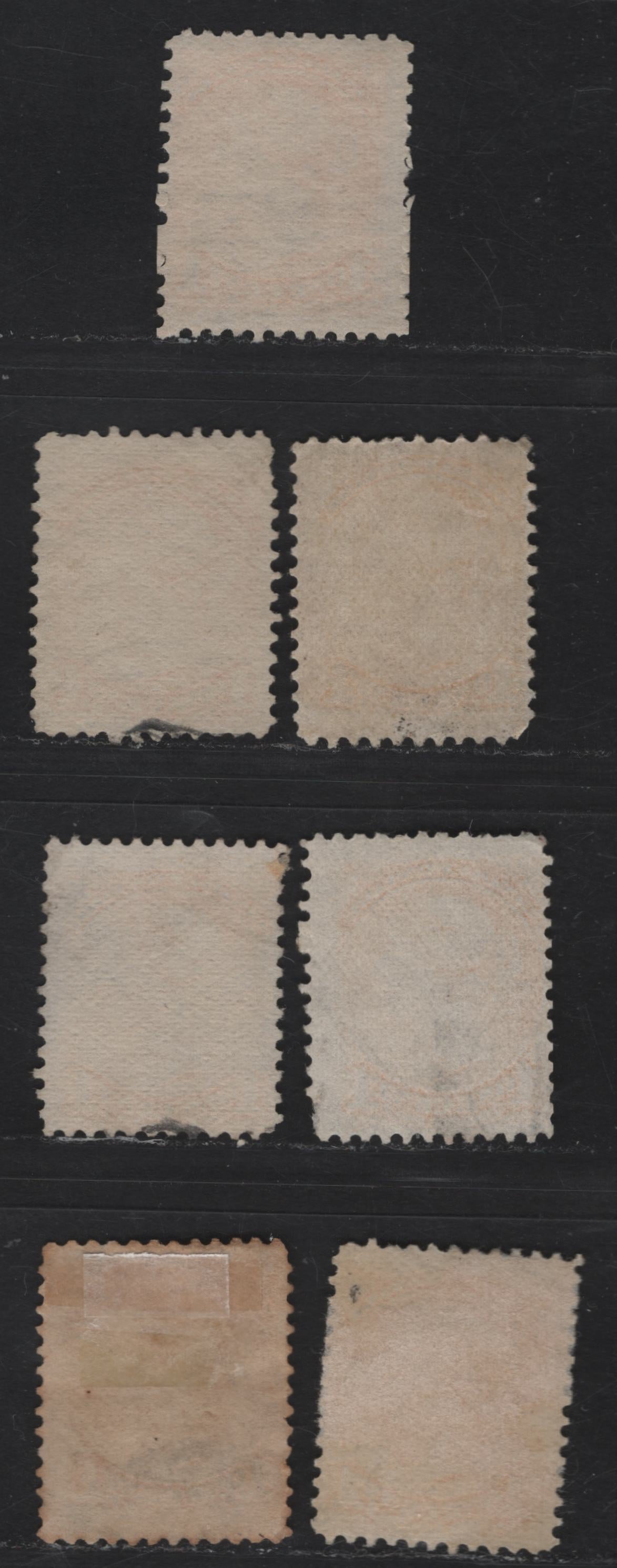 Lot 22 Canada #35i 1c Deep Bright Yellow - Yellow Queen Victoria, 1870-1893 Small Queen Issue, 5 Very Good/Fine Used Singles, Late Montreal Printings, Shade Study Lot Without Respect To Paper, Without Plate Dots