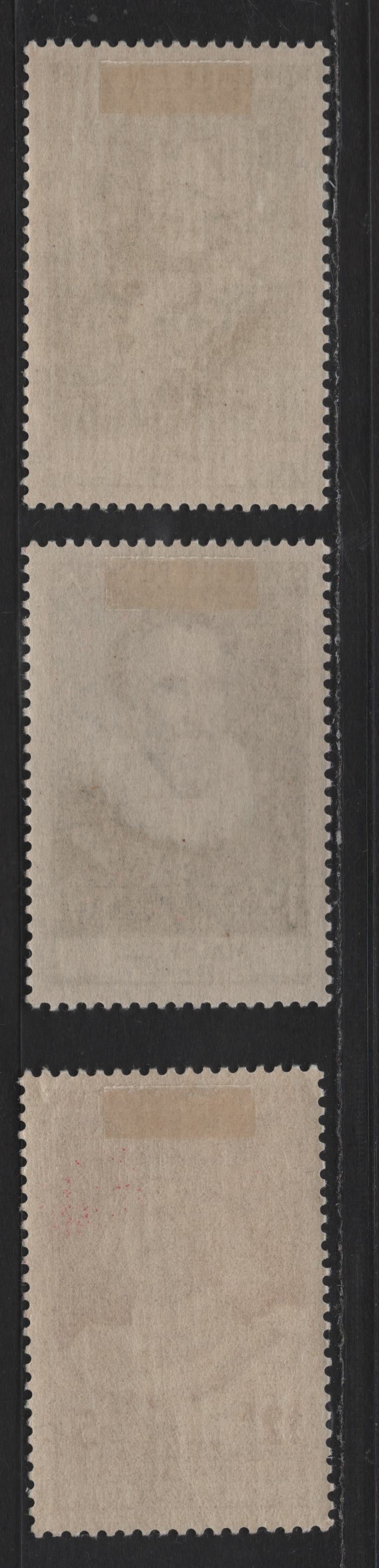 Lot 257 France SC#B294-B296 12fr+5fr - 18fr+7fr Bright Purple - Deep Green King Philip II, 1955 Semi Postal Issue, 3 VFOG Singles, DF Papers