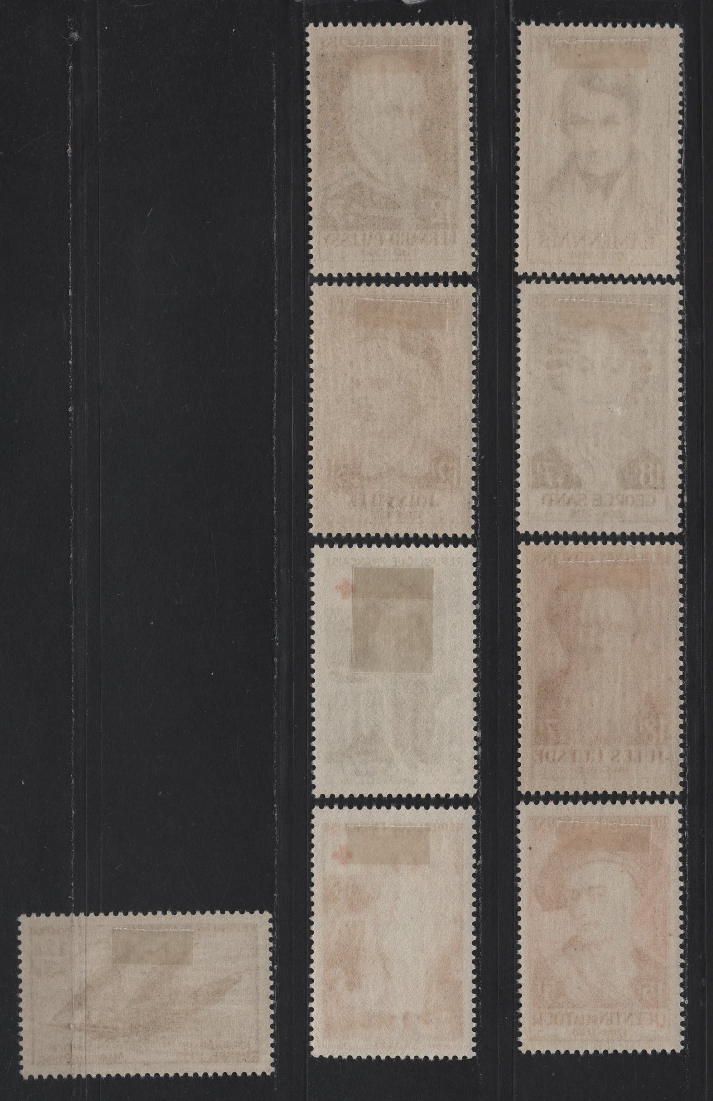 Lot 267 France SC#B309-B317 12fr+8fr - 18fr+7fr Olive Gray - Dark Violet Brown & Red Brown Peasant Boy by Le Nain - Jules Guesde, 1956-1957 Red Cross - Portraits Semi Postals, 9 VFOG Singles, DF, LF & Fluorescent Papers