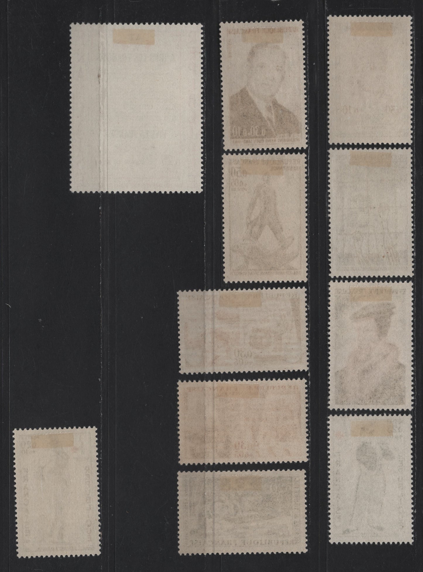 Lot 290 France SC#B374-B384 20c+10c - 30c+10c Black & Red - Slate & Claret Child with Grapes - President Rene Coty, 1963-1964 Semi Postal Issues, 11 VFOG Singles, DF, Fluorescent & MF Papers