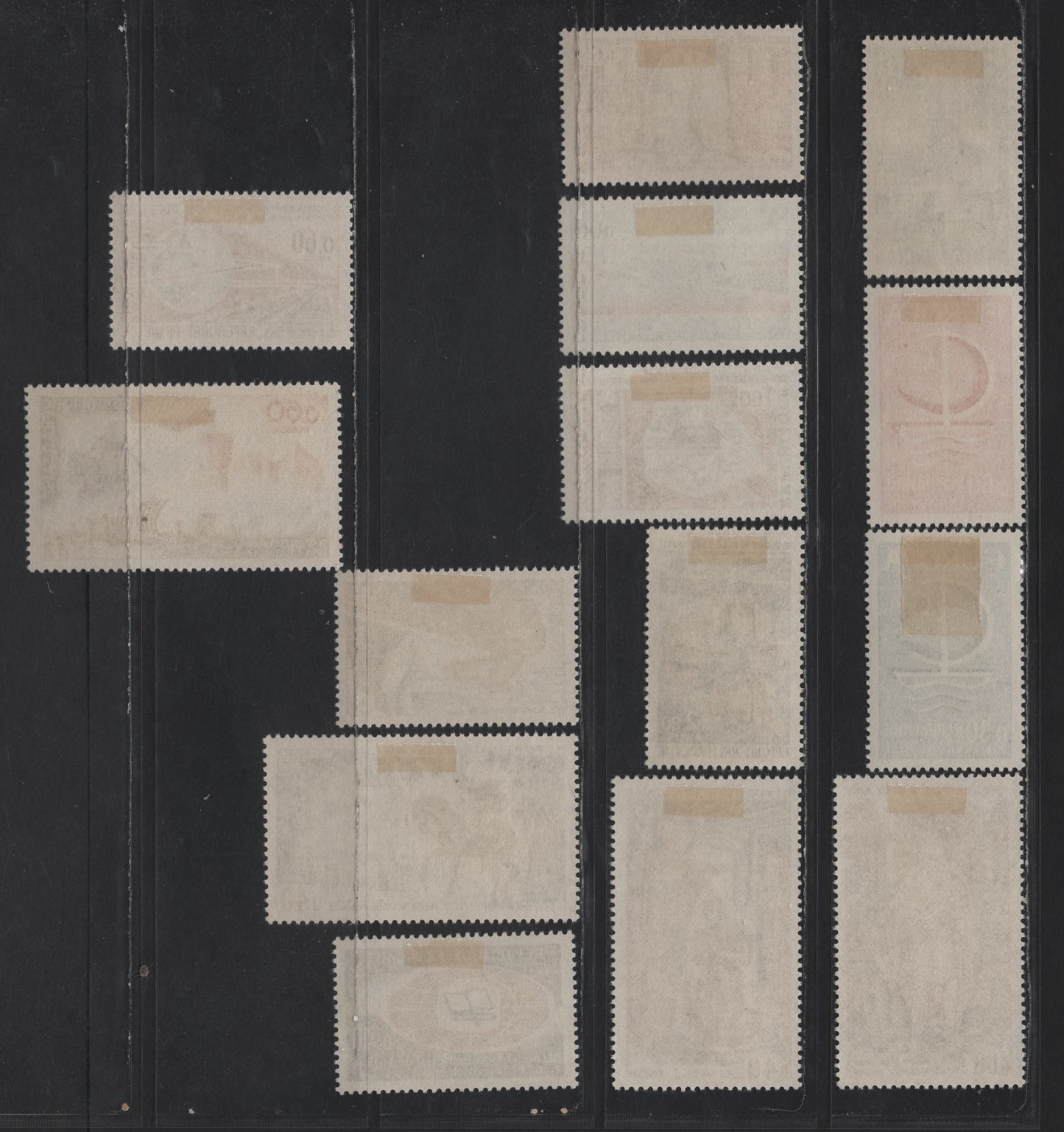 Lot 295 France SC#1158-1171 40c Bright Blue, Indigo and Green - Dark Blue & Rose Brown St. Andrews & Sevre River - European Broadcasting Union Emblem, 1966 Sevre River & EBU Issues, 13 VFOG Singles, DF, MF & HF Papers