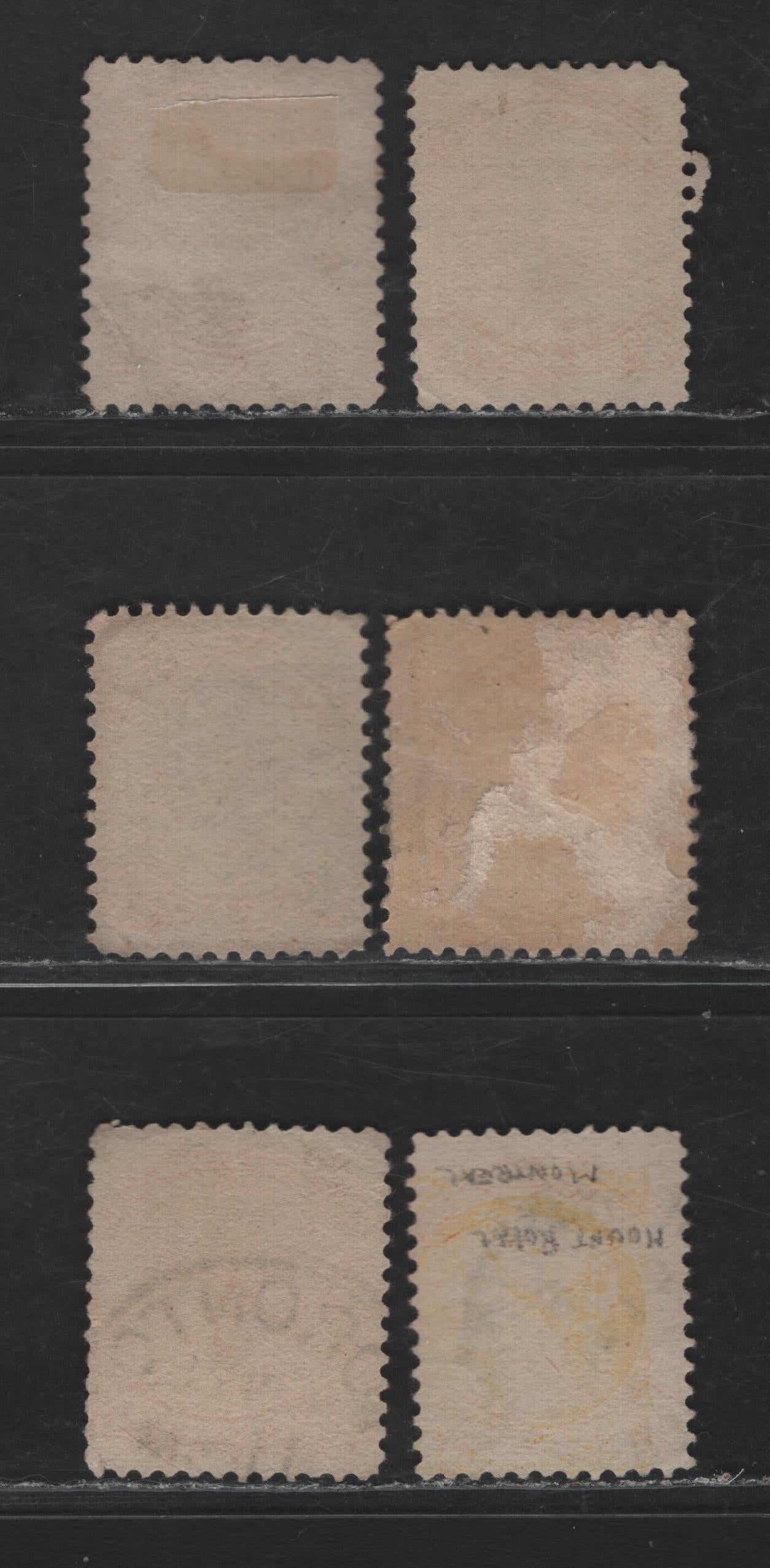 Lot 314 Canada #35 1c Yellow & Bright Yellow Queen Victoria, 1870-1893 Small Queen Issue, 6 Fine Used Singles, Late Second Ottawa Printings, Paper 2O-F