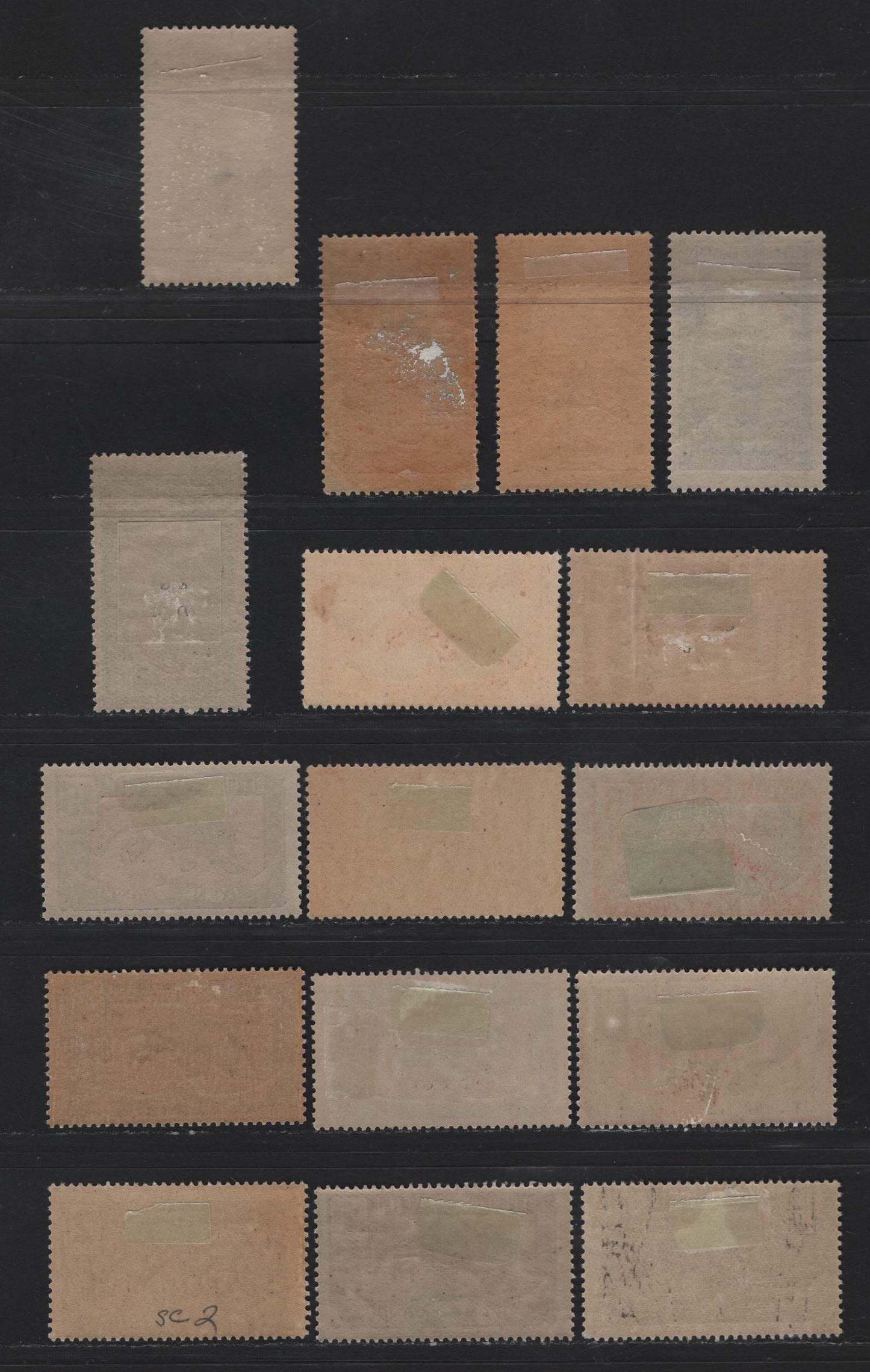 Lot 43 Middle Congo SC#1, 2-a, 3-6, 6b, 8, 10-11, 13, 15a, 18 1c - 5o Olive Gray & Brown - Blue & Green Leopard - Bakalois Woman, 1907-1922 Pictorial Keyplate Issue, 16 F/VFOG Singles