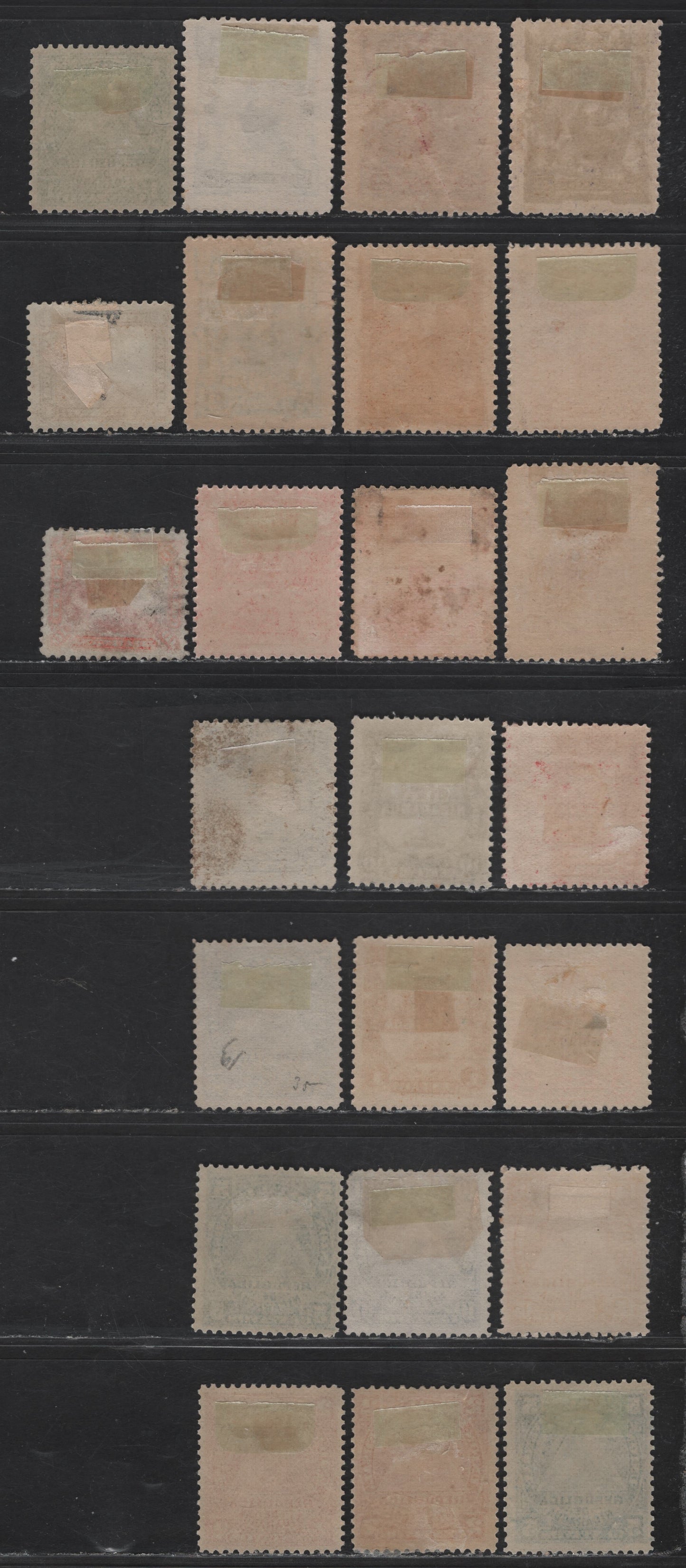Lot 119 Nicaragua SC#3, 6, 13-17, 19, 20-24, 29, 30/39 1c - 10p Bistre - Orange Liberty Cap - Goddess of Plenty, 1869-1891 Liberty Cap On Mountain - Goddess Of Plenty Seebeck issues, 24 F/VFOG & Unused Singles, With Some Shades