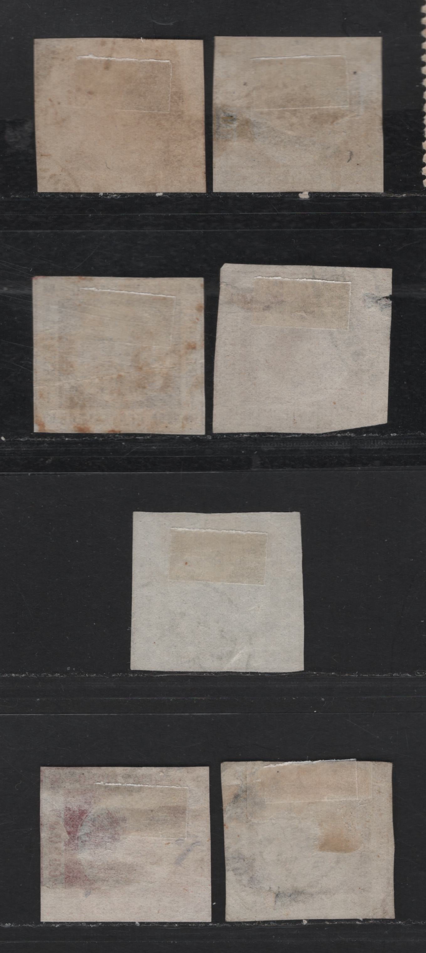 Lot 164 Uruguay SC#13, 13b-c, 14a, 15-a 60c - 100r Dull Lilac - Rose Sun Emblem, 1860 Sun Emblem Issue, 7 Ungraded Used Imperf Singles Thick Numerals, Generally Sound, Narrow To No Margins Of Thins, Ideal Space Fillers