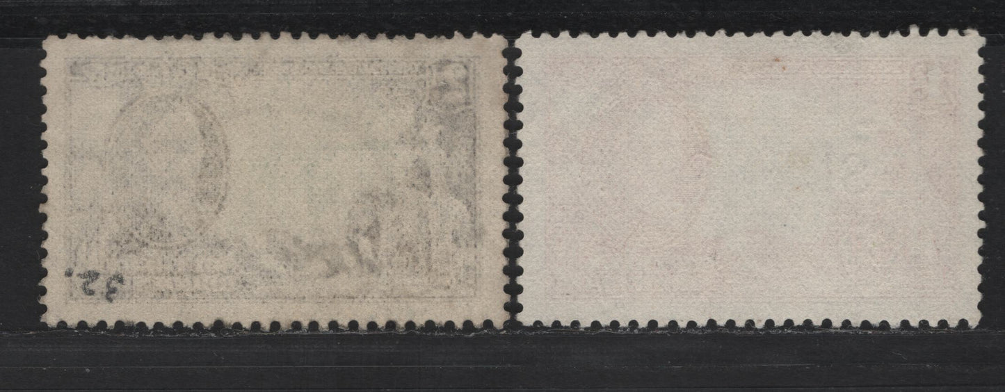 Lot 256 Southern Rhodesia SC#33-34 1d - 2d Carmine Rose & Olive - Black Brown & Light Green King George V, 1935 Silver Jubilee Issue, 2 Very Fine Used Singles